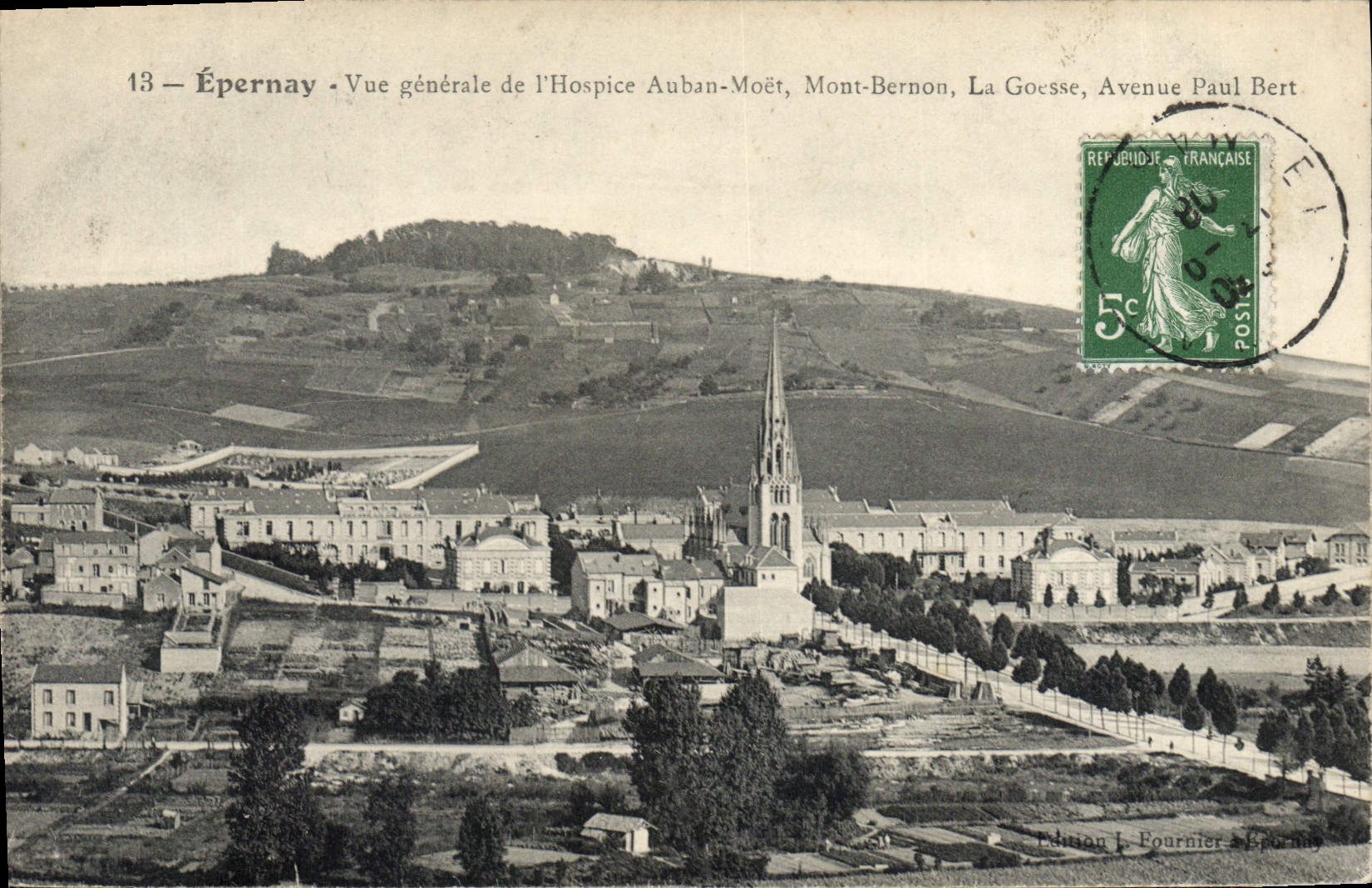 CPA Epernay Vue Generale De I'Hospice Auban Moet Mont Bernon