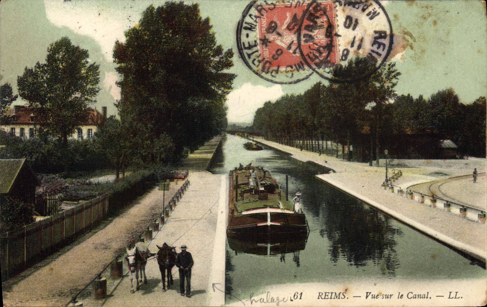 CPA Reims Vue Sur Le Canal