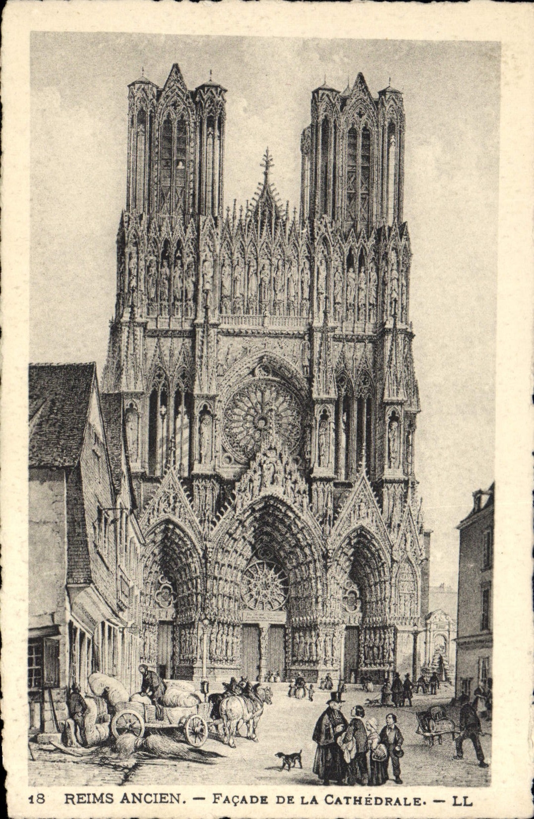 CPA Reims Ancien Façade De La Cathedrale