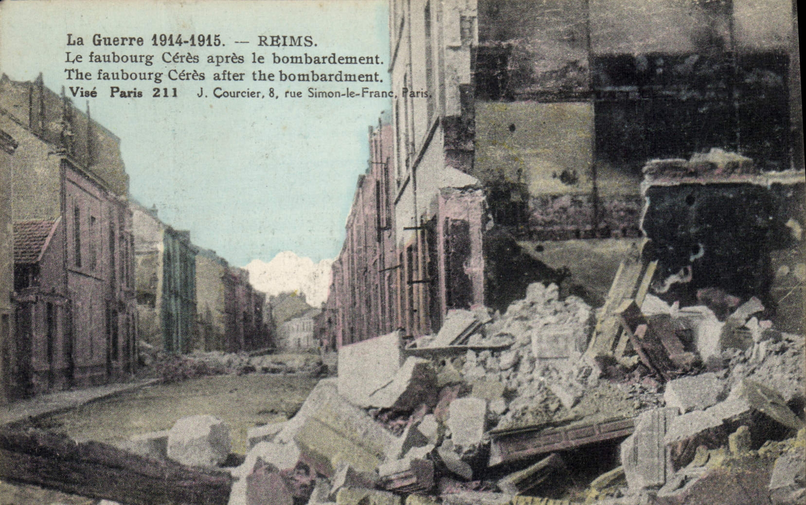 CPA Reims Le Faubourg Cérès Apres Le Bombardement