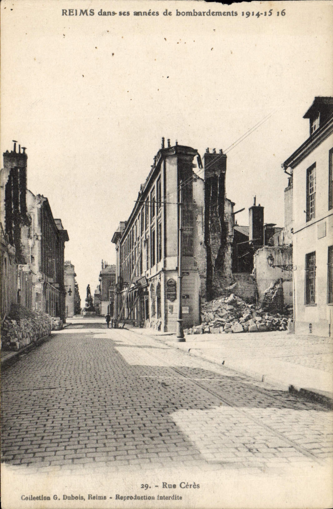 CPA Reims Dans Ses Annees De Bombardements rue Cérès