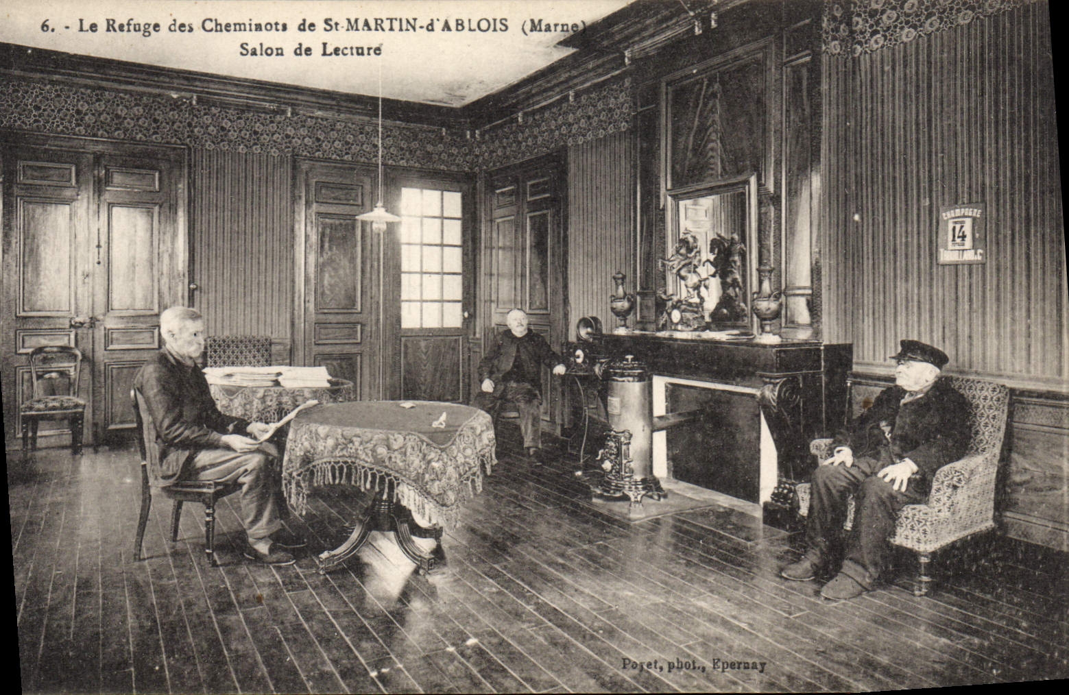 CPA St Martin D'Ablois Salon de lecture
