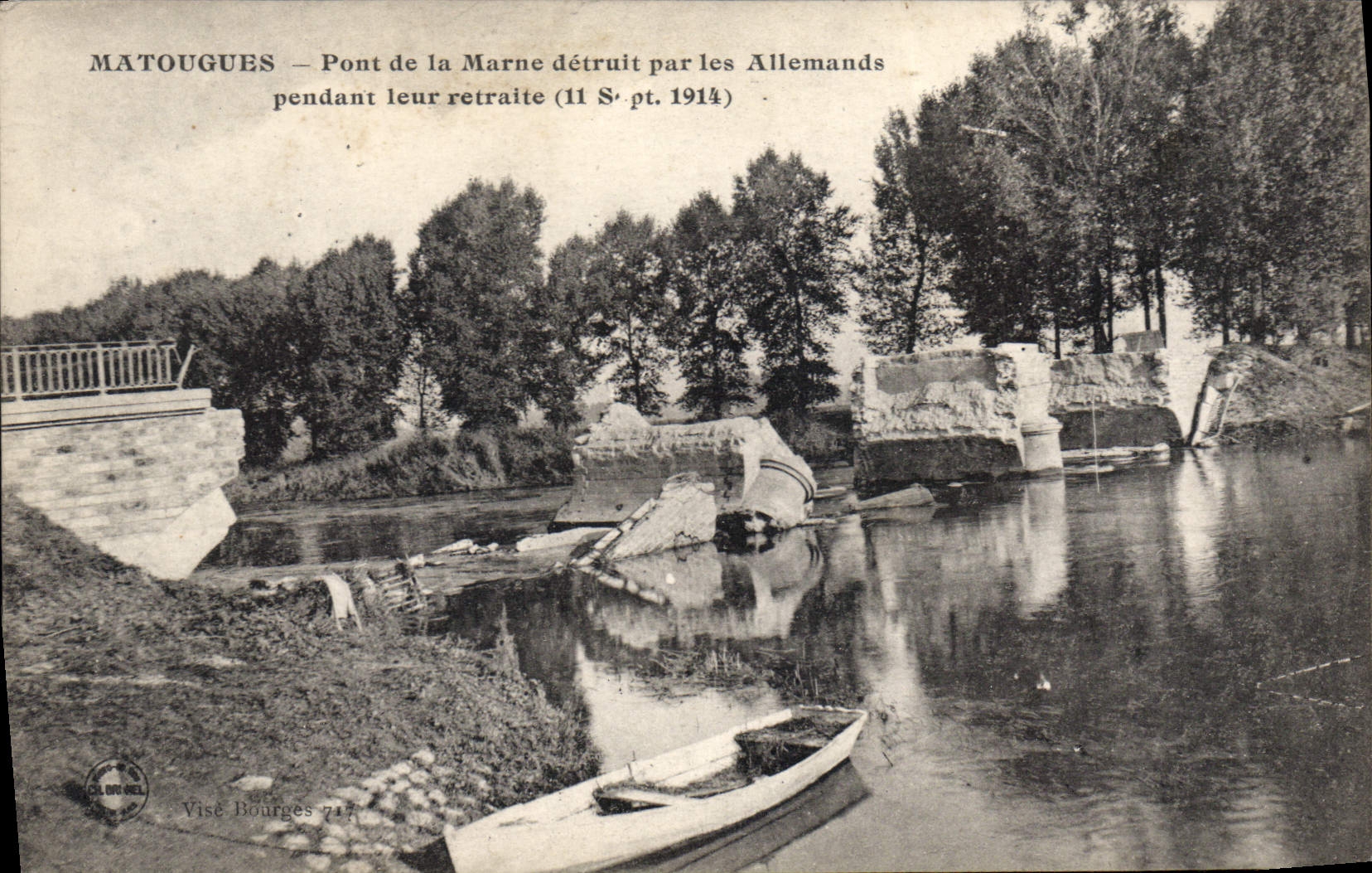 CPA Matougues Pont De La Marne Detruit