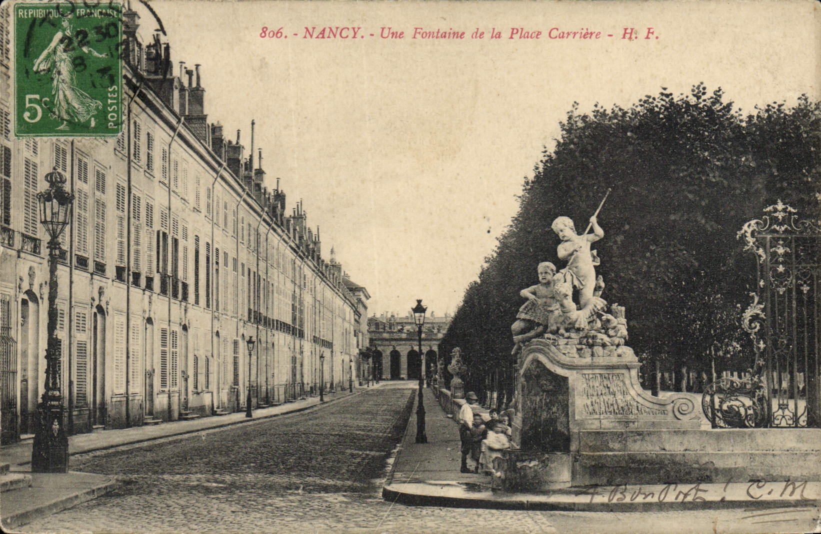 CPA Nancy Une Fontaine De La Place Carriere