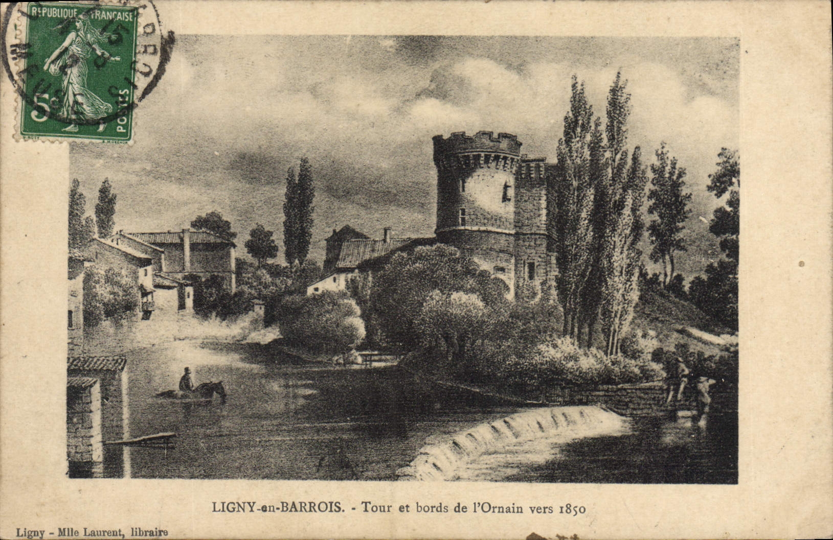 CPA Ligny En Barrois Tour Et Bords De I'Ornain
