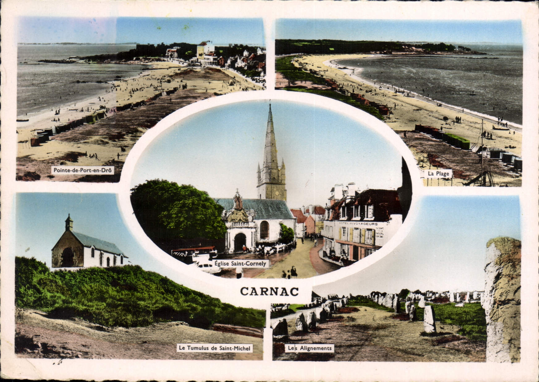 CPSM Carnac tumulus plage pointe de port-en-Drô