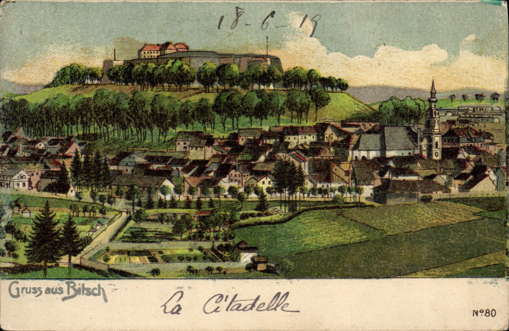 CPA Gruss Aus Bitsch la citadelle