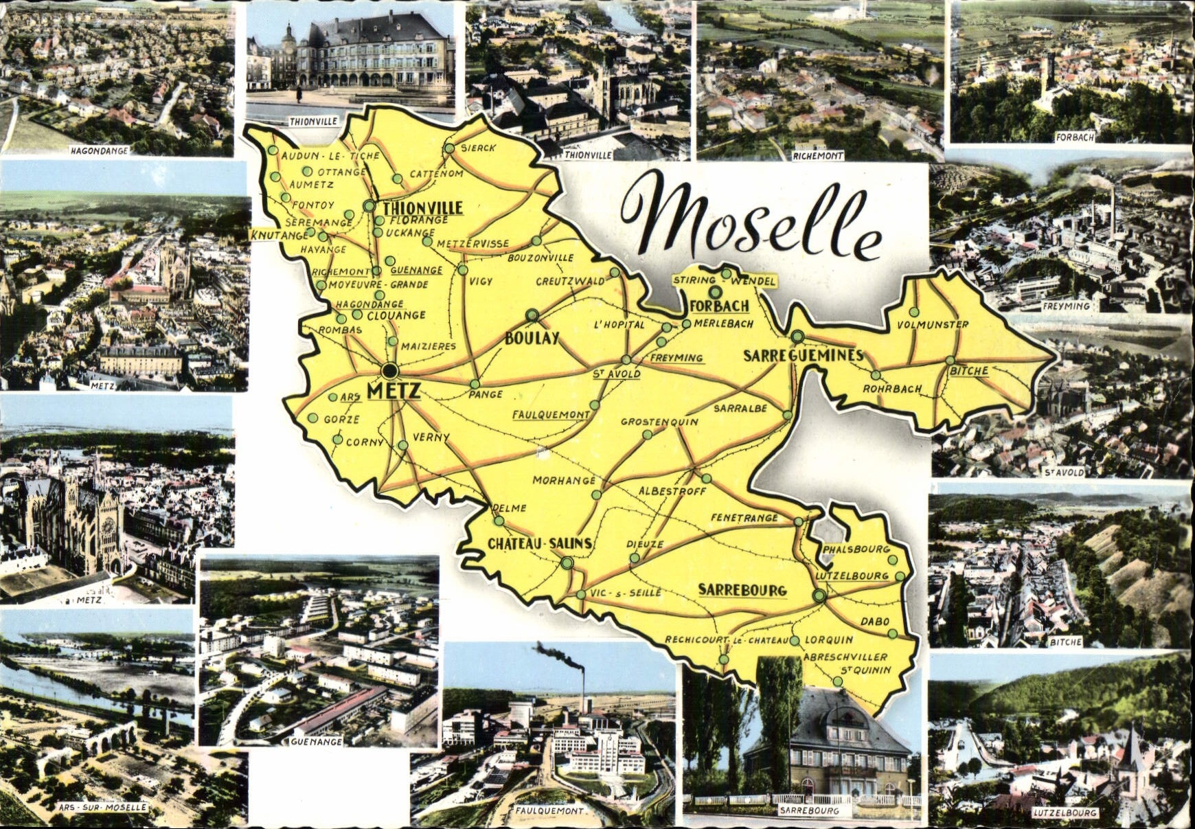 CPSM Moselle carte touristique