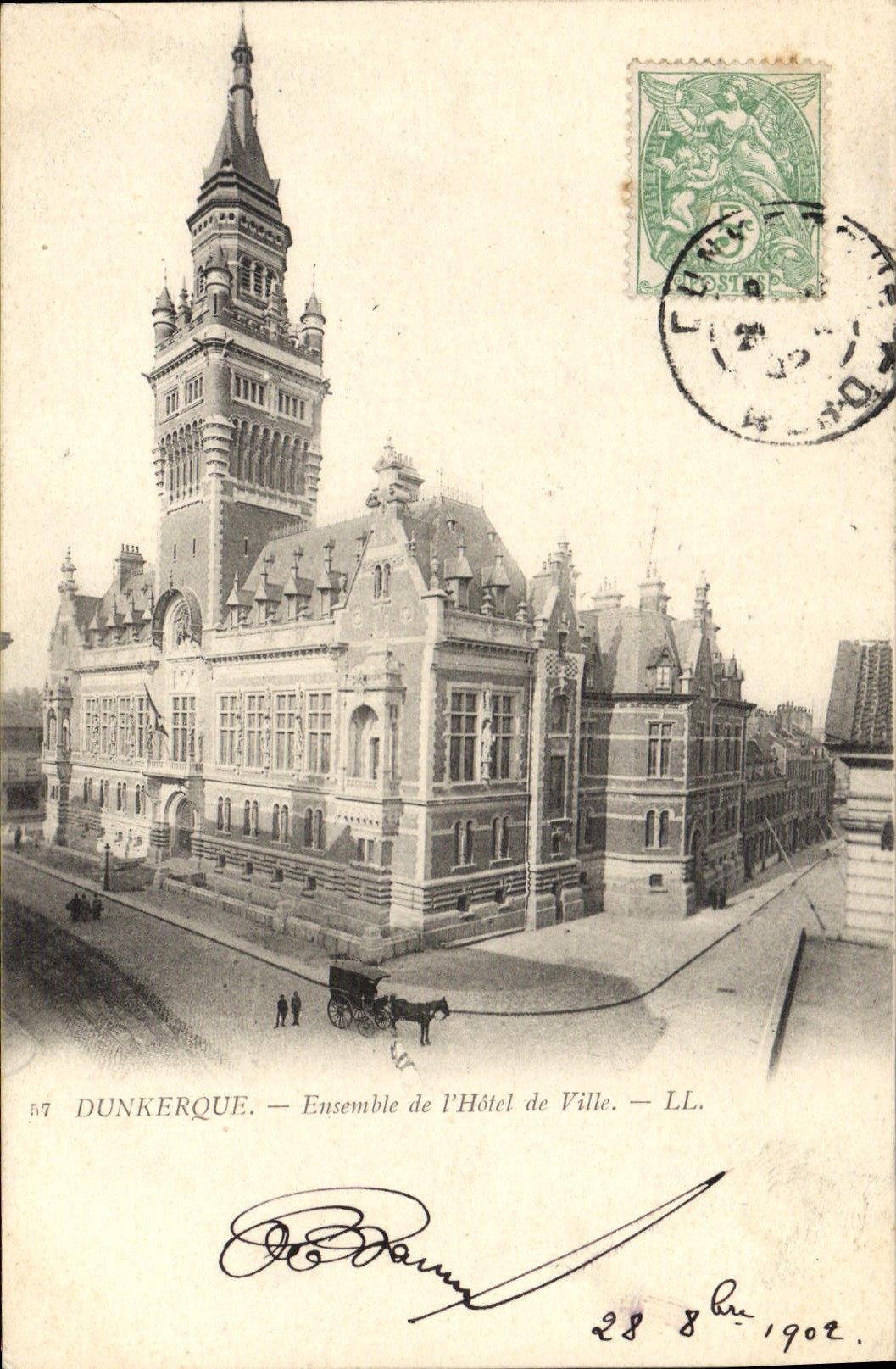 CPA Dunkerque Ensemble De I'Hotel De Ville