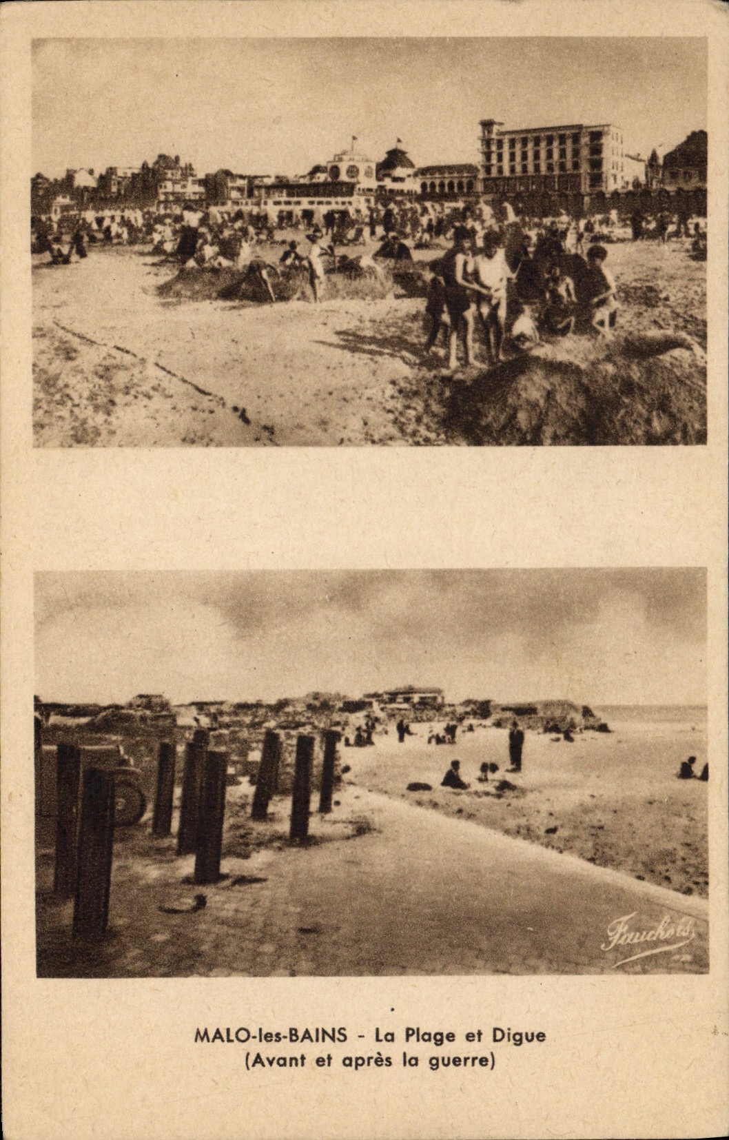 CPA Malo Les Bains La Plage Et Digue