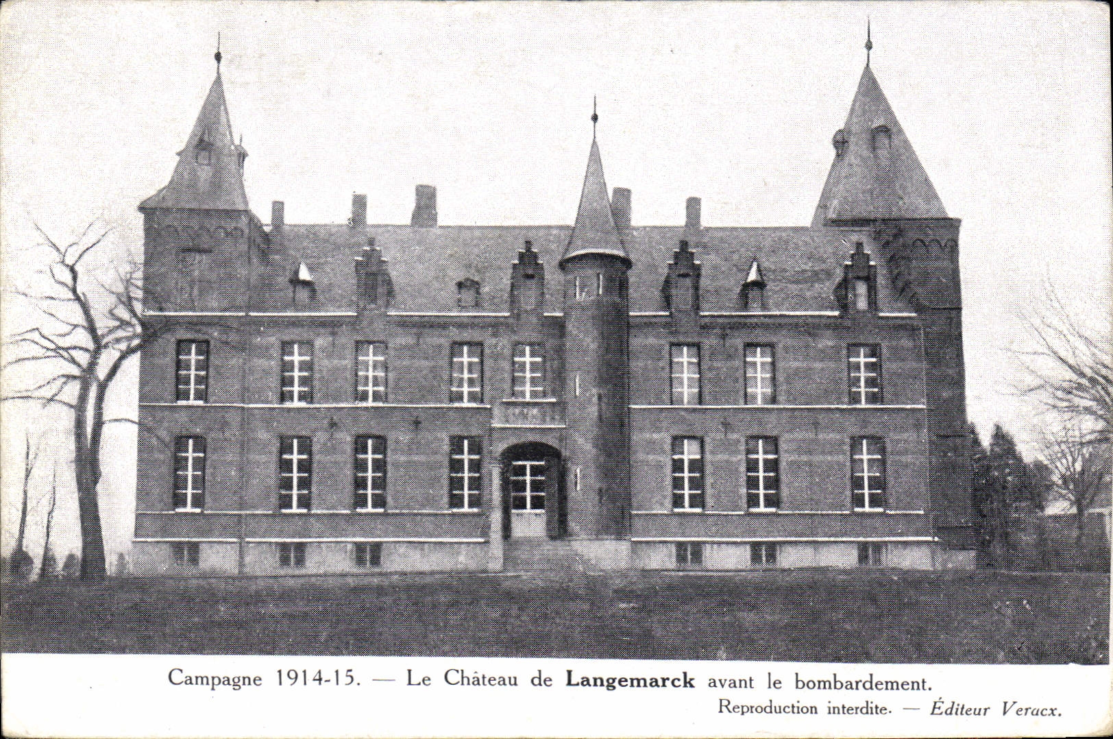 CPA Le Chateau De Langemarck Avant Le Bombardement