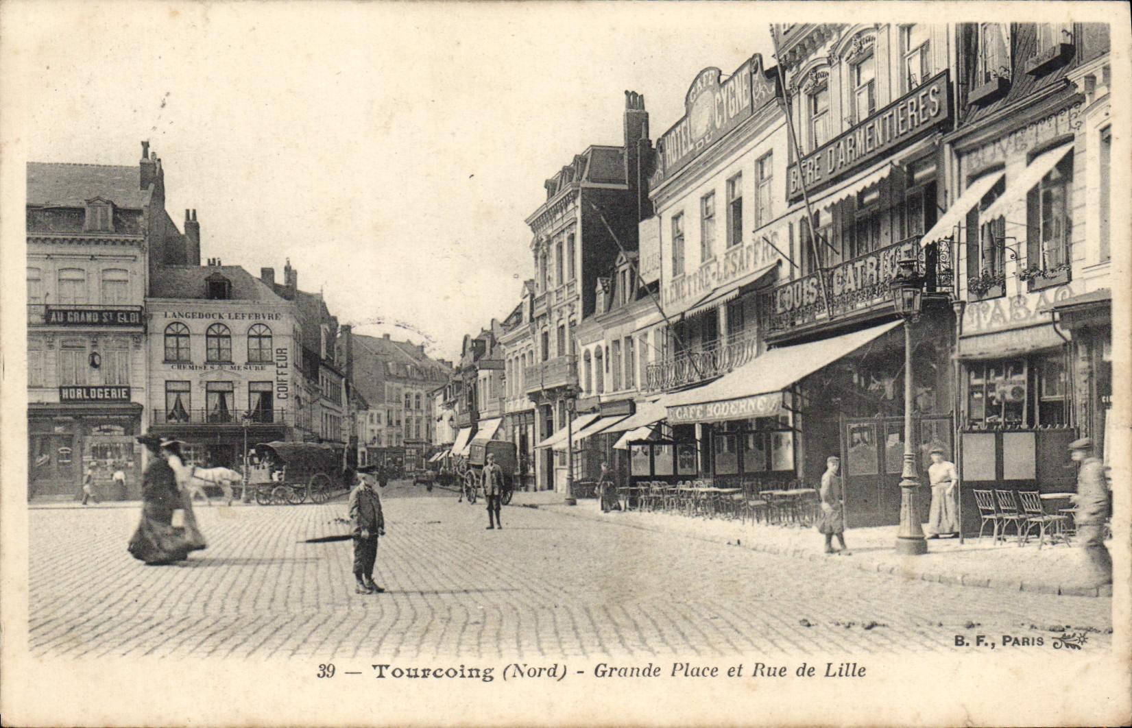CPA Tourcoing Grande Place Et Rue De Lille