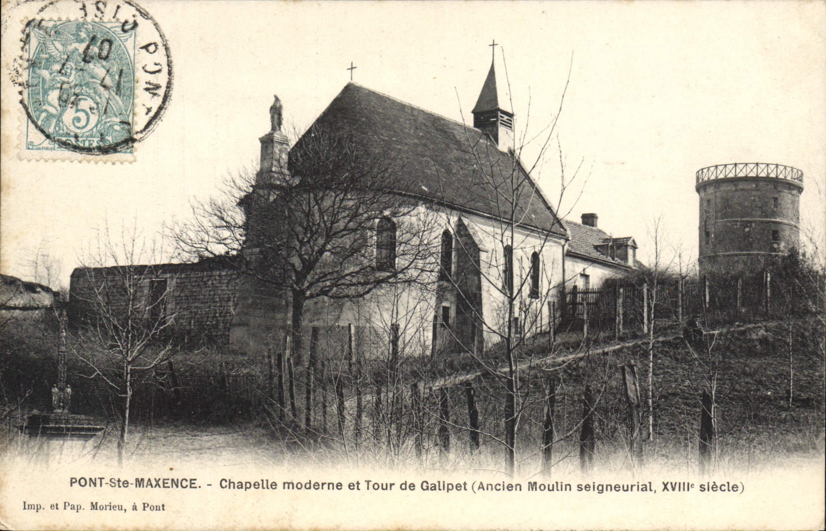 CPA Pont Ste Maxence Chapelle Moderne Et Tour de Galipet ancien moulin