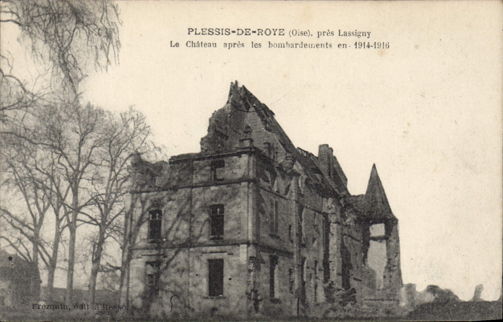 CPA Plessis De Roye Pres Lassigny château