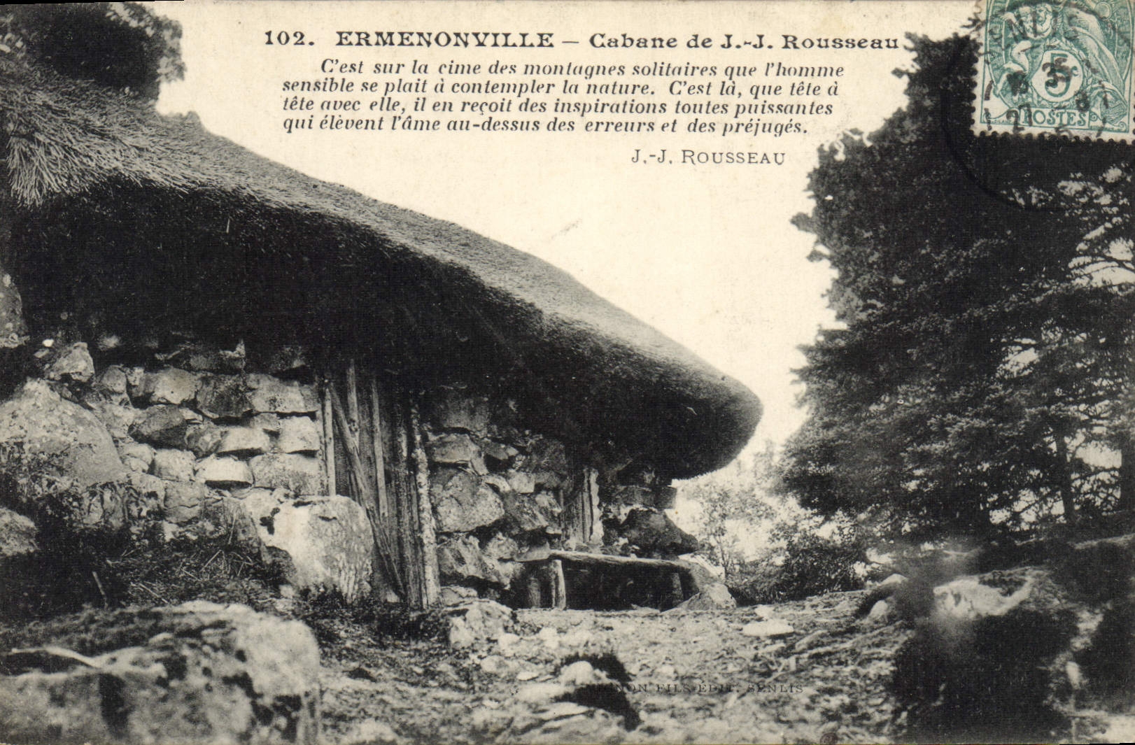 CPA Ermenonville Cabane Rousseau