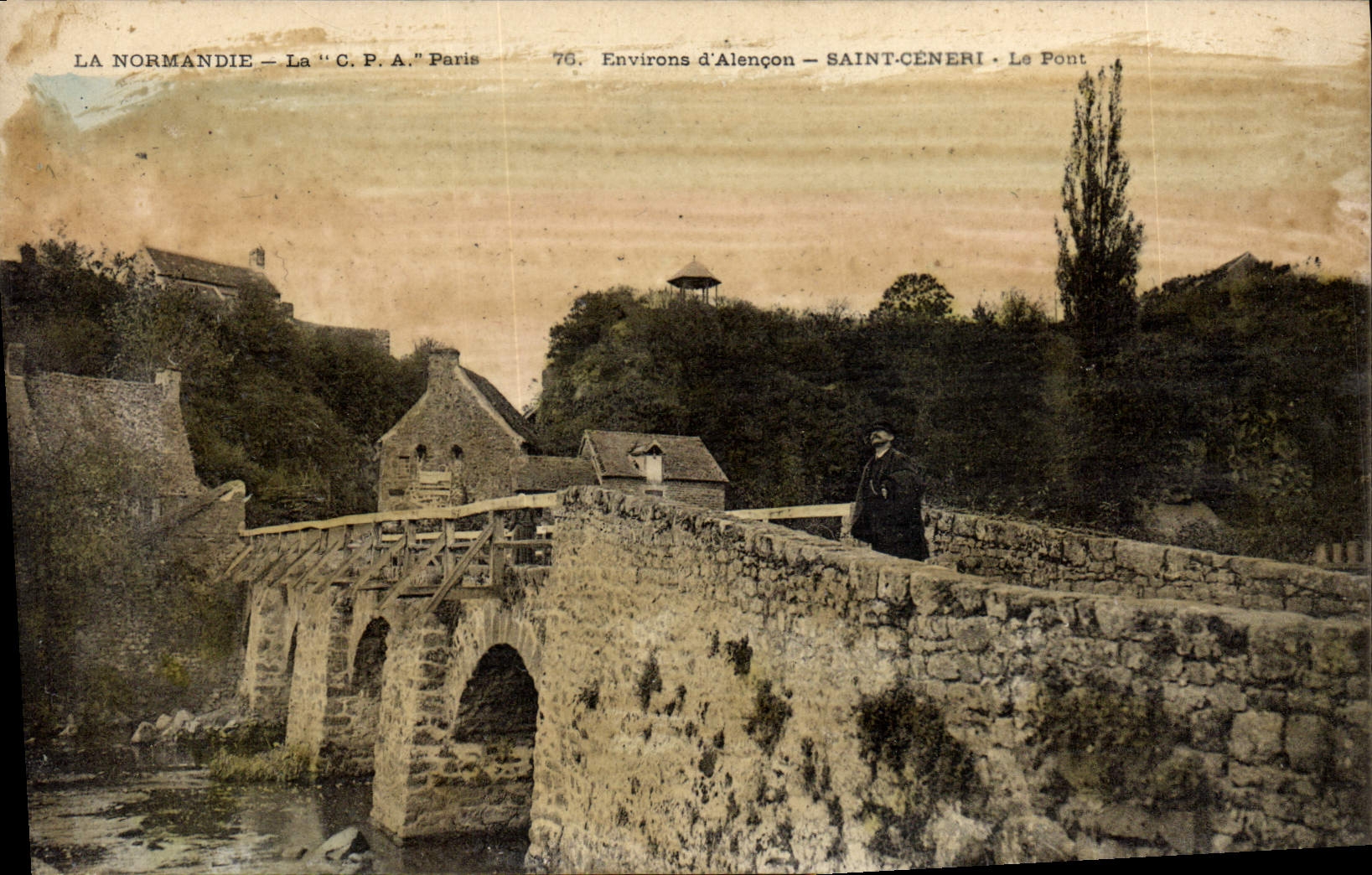 CPA St Ceneri La Normandie le pont