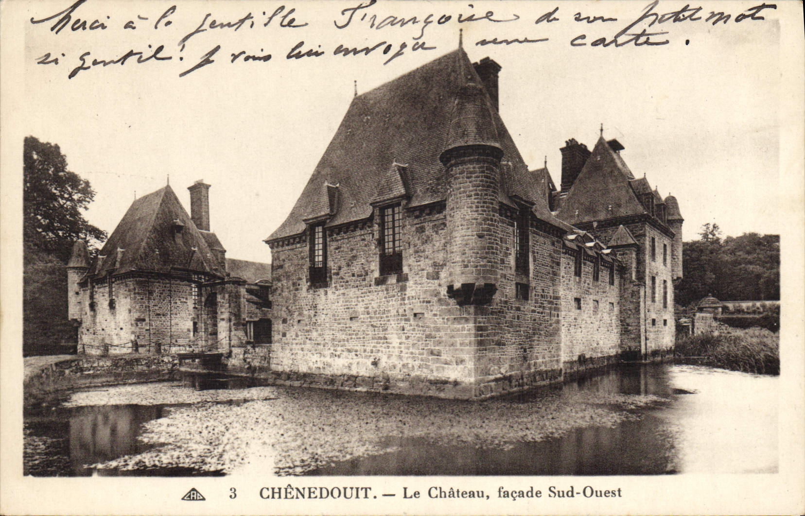 CPA Chenedouit Le Chateau Facade Sud Ouest