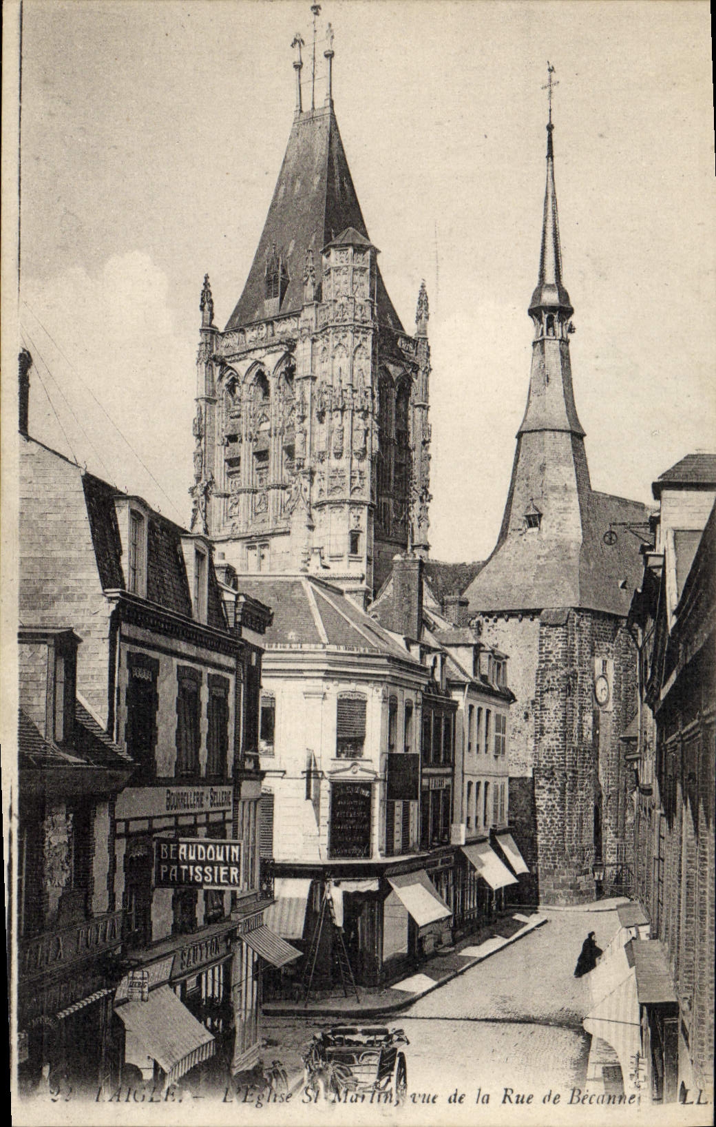 CPA LAIGLE église Saint Martin rue de Bécanne