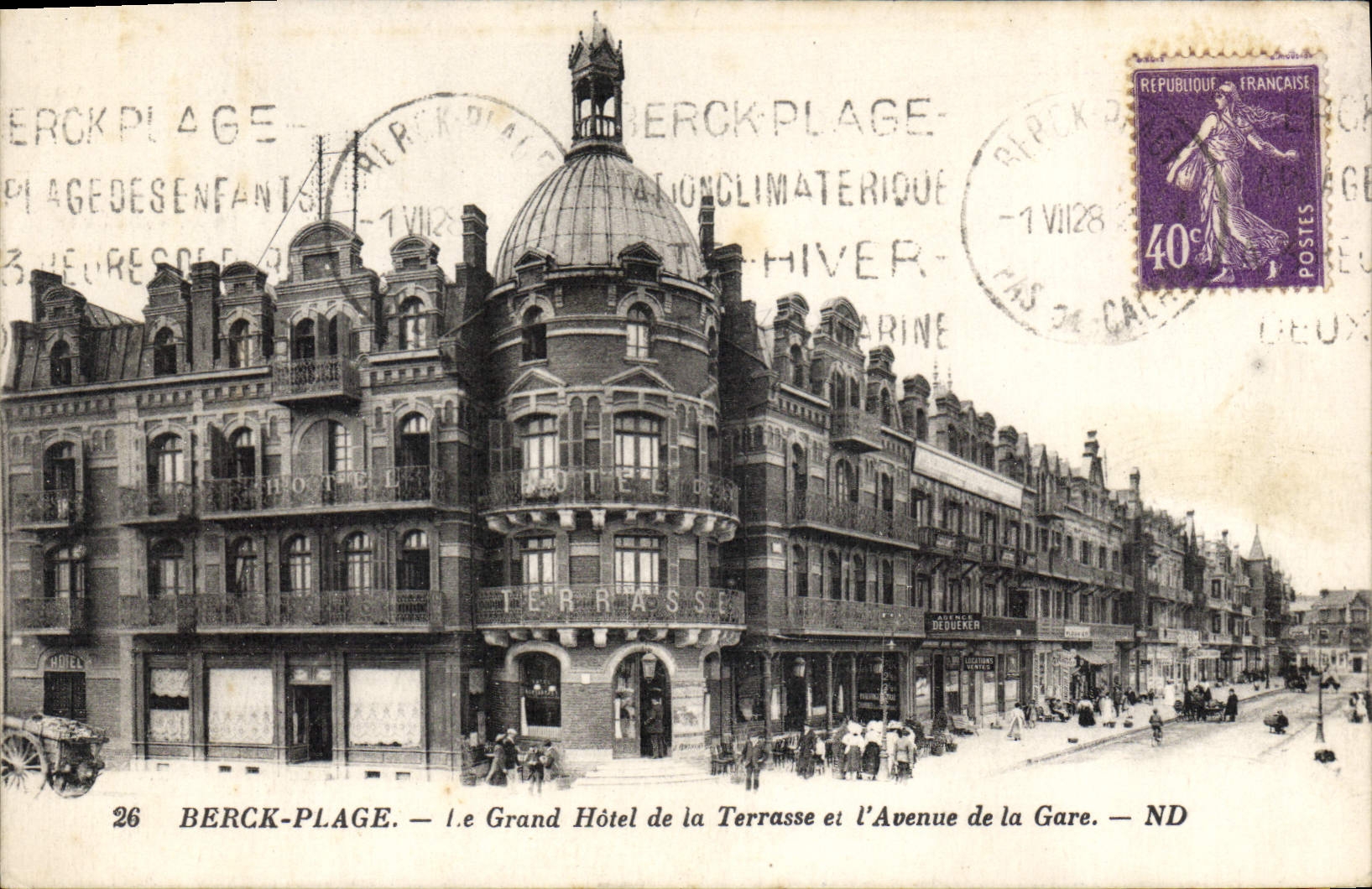 CPA Berck Plage Le Grand Hotel De La Terrasse avenue de la gare