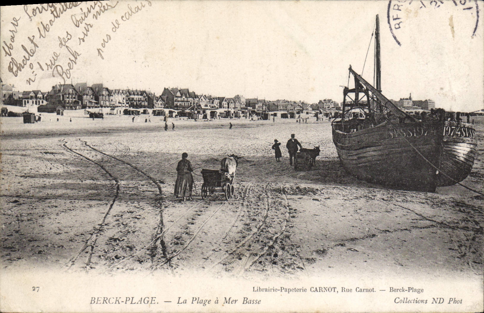 CPA Berck Plage La Plage Mer Basse