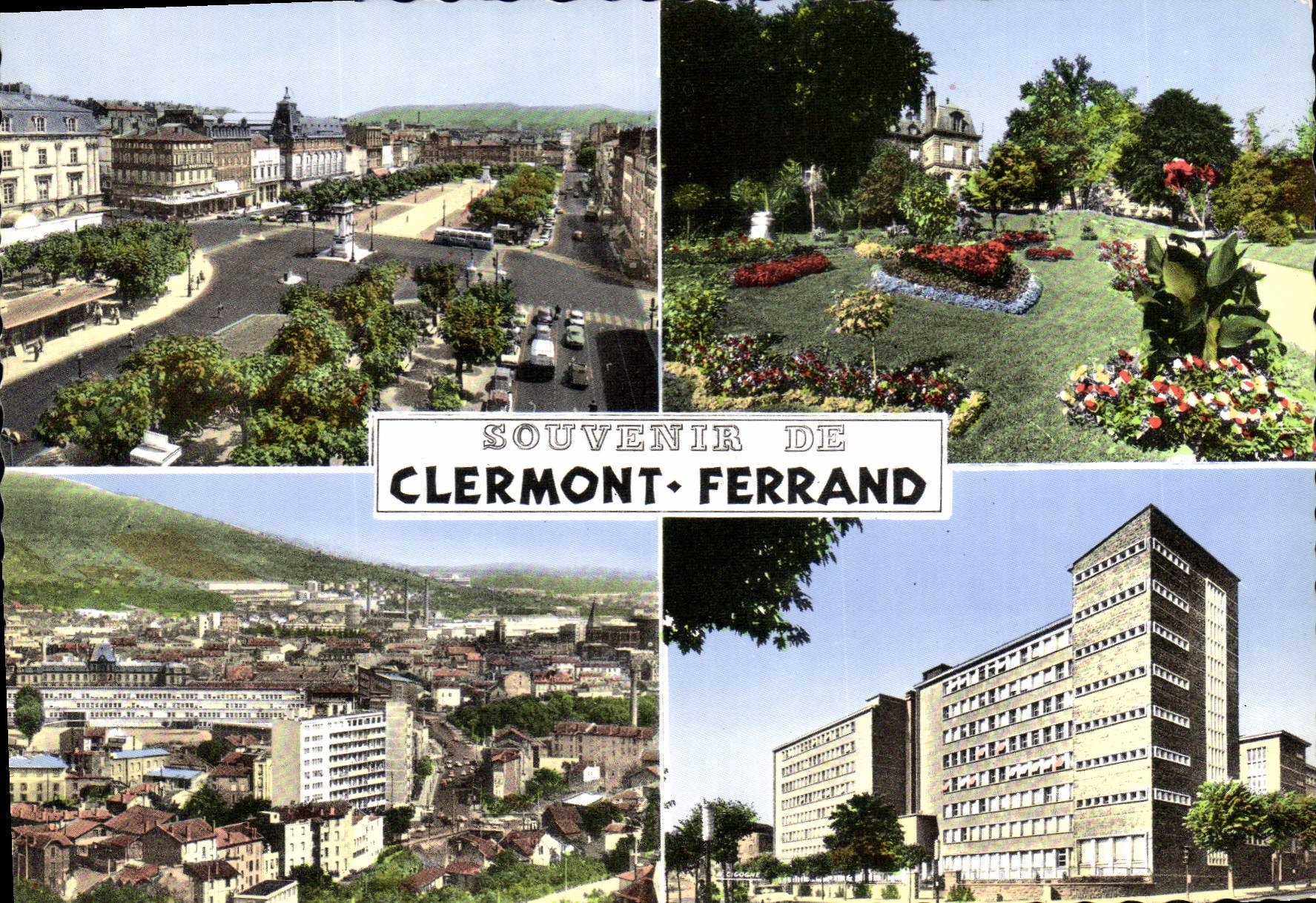 CPSM Clermont Ferrand Place De Jaude Lycée Blaise Pascal Usines Michelin
