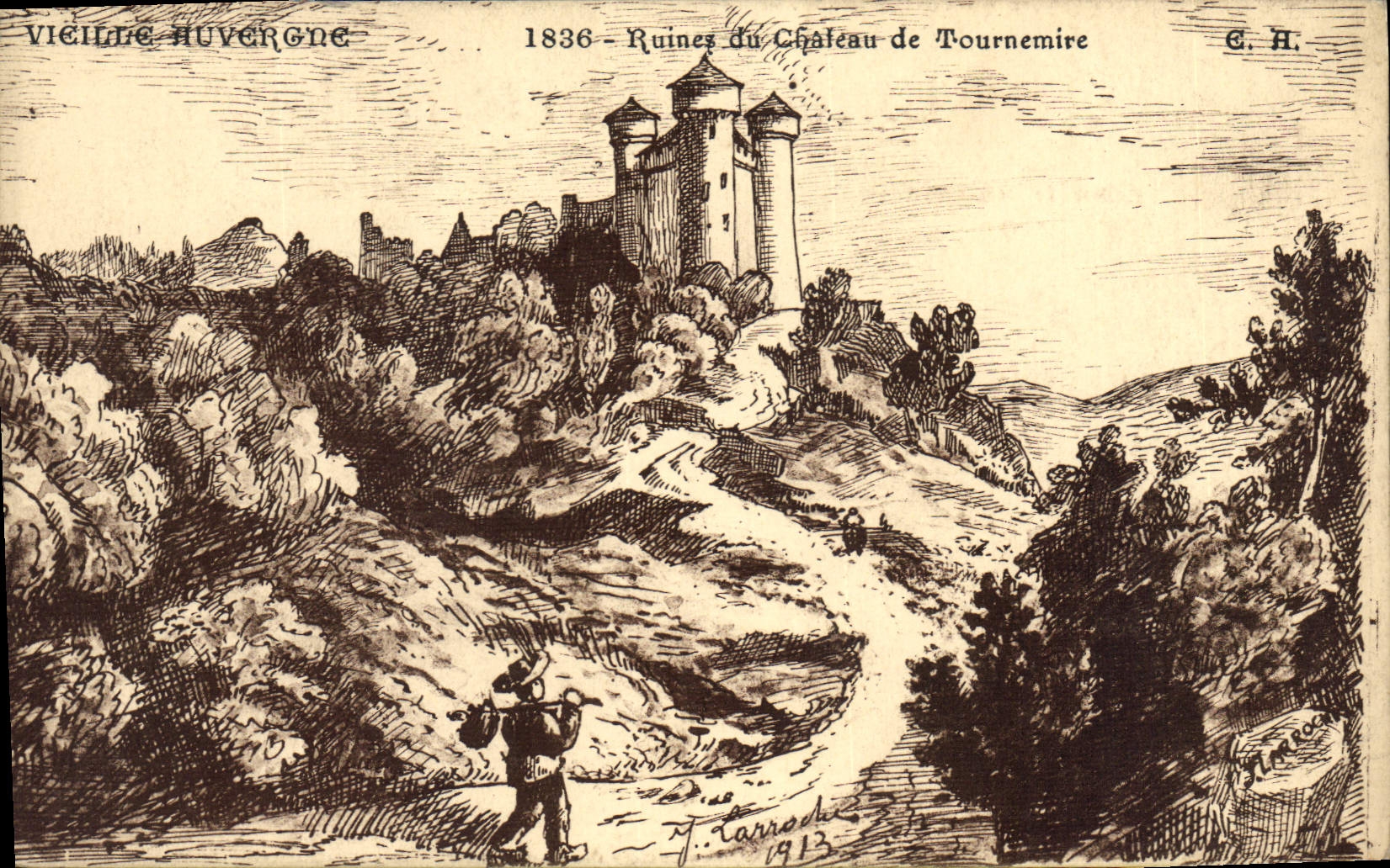 CPA Vieille Auvergne Ruines Du Chateau De Tournemire