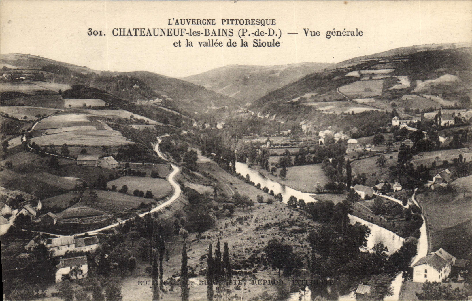 CPA Chateauneuf Les Bains Vue Generale Et La Vallee De La Sioule L'Auvergne