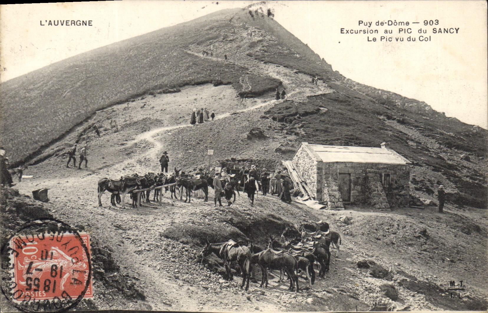 CPA L'Auvergne Puy De Dome Pic Du Sancy ânes