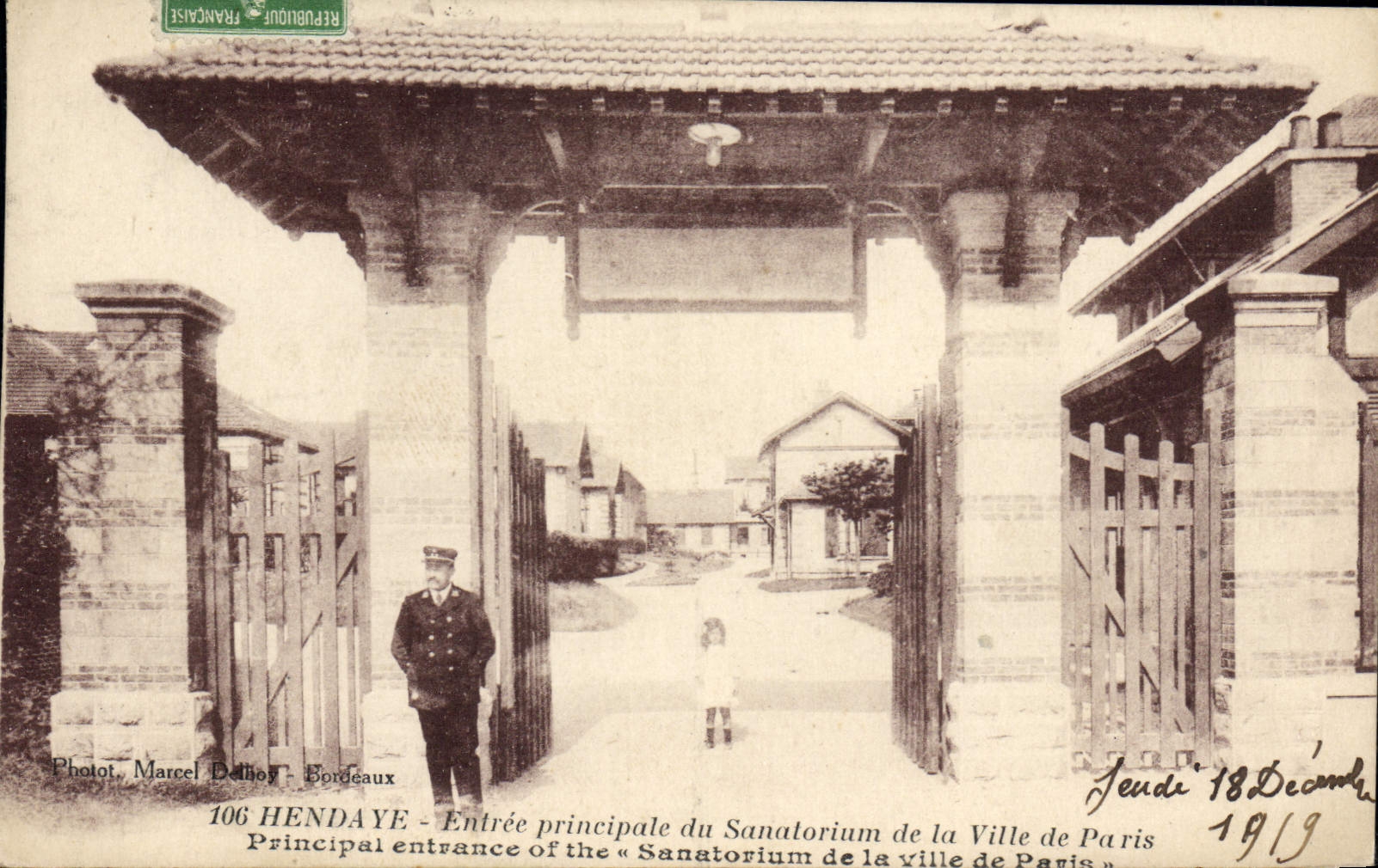 CPA Hendaye Entree Principale Du Sanatoruim De La ville de Paris