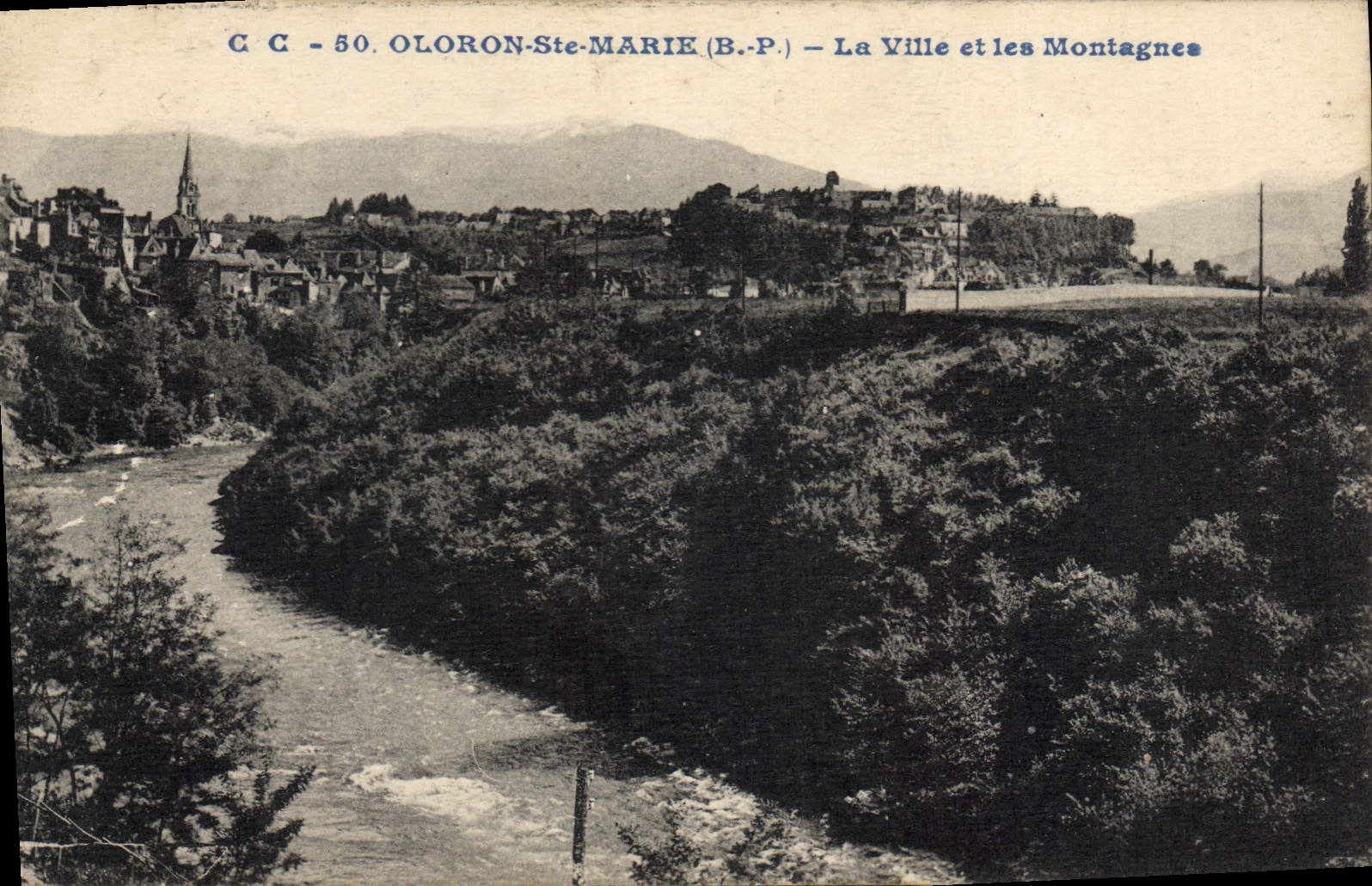 CPA Oloron Ste Marie La Ville Et Les Montagnes