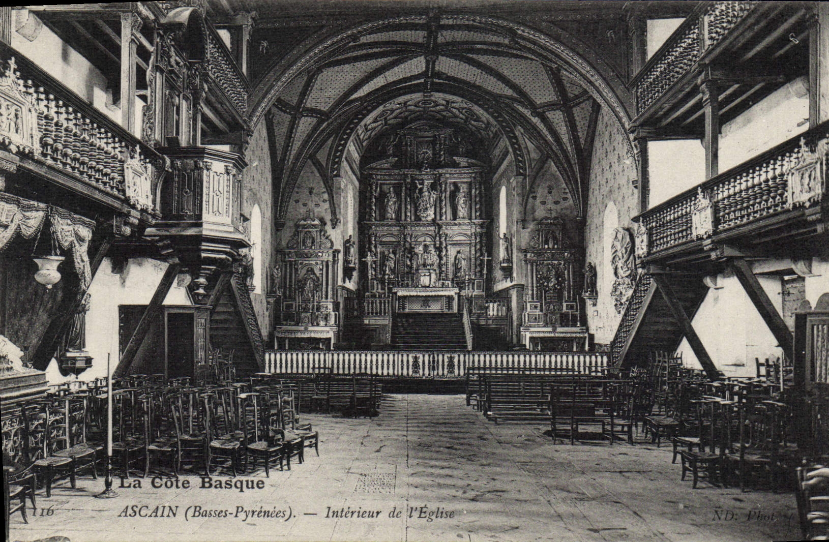 CPA Ascain Interieur De I'Eglise