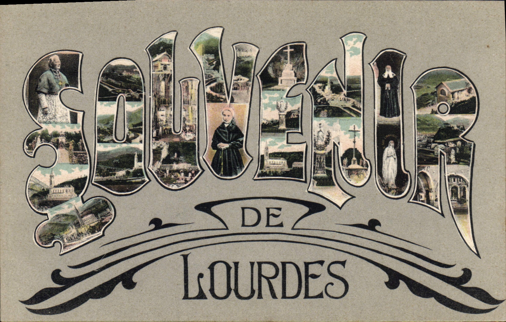 CPA Lourdes Souvenir
