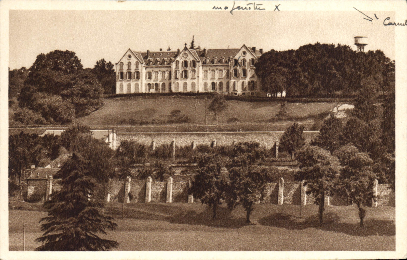 CPA Lourdes Vue Prise De La Basilique pension des dames 25 route de Pontacq