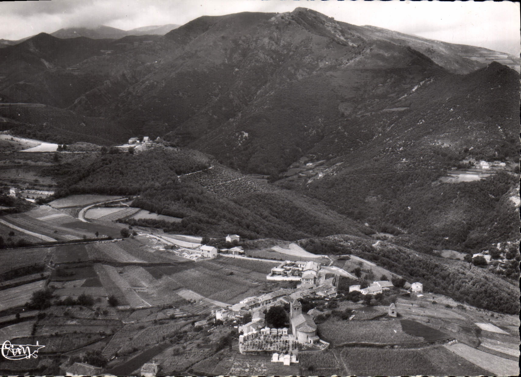CPSM Serralongue Vue Generale Aerienne
