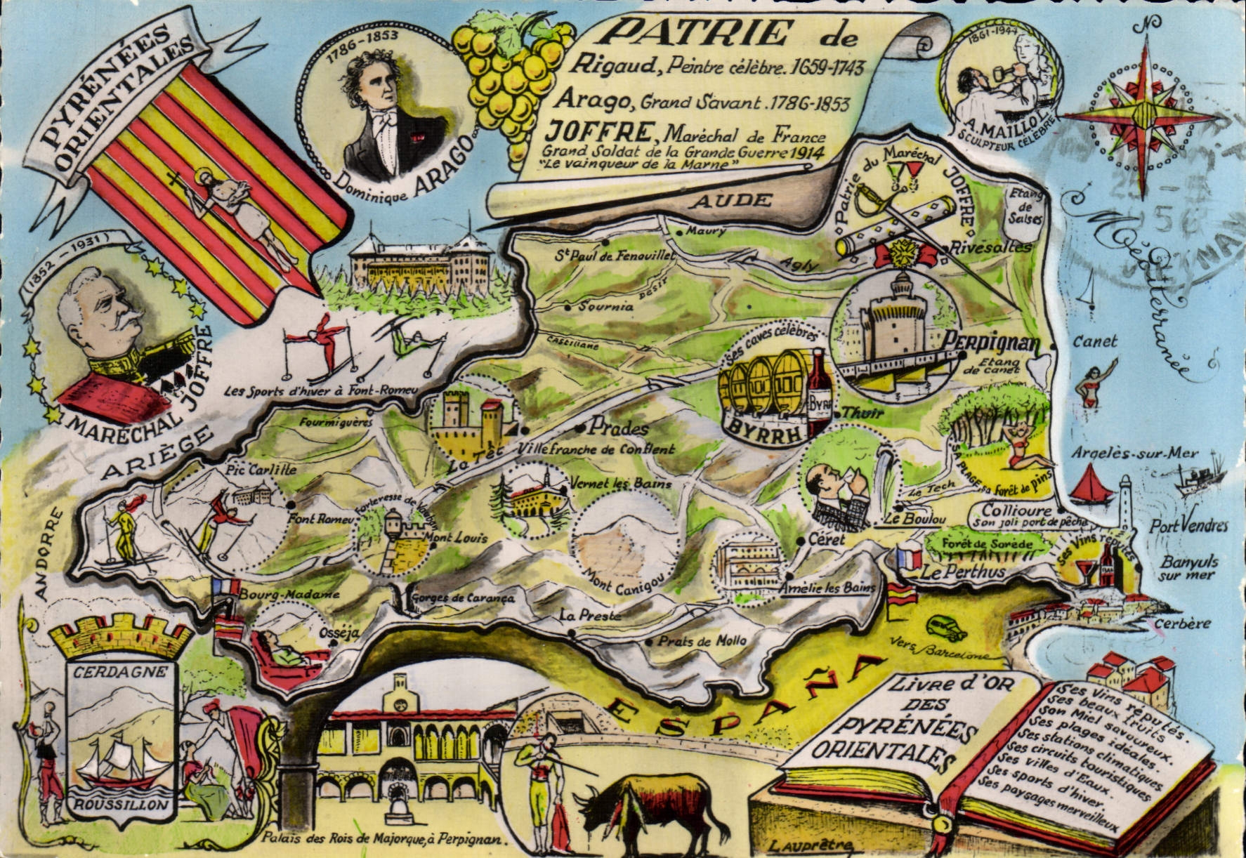 CPSM Pyrénées orientales Patrie De Rigaud Arago Joffre