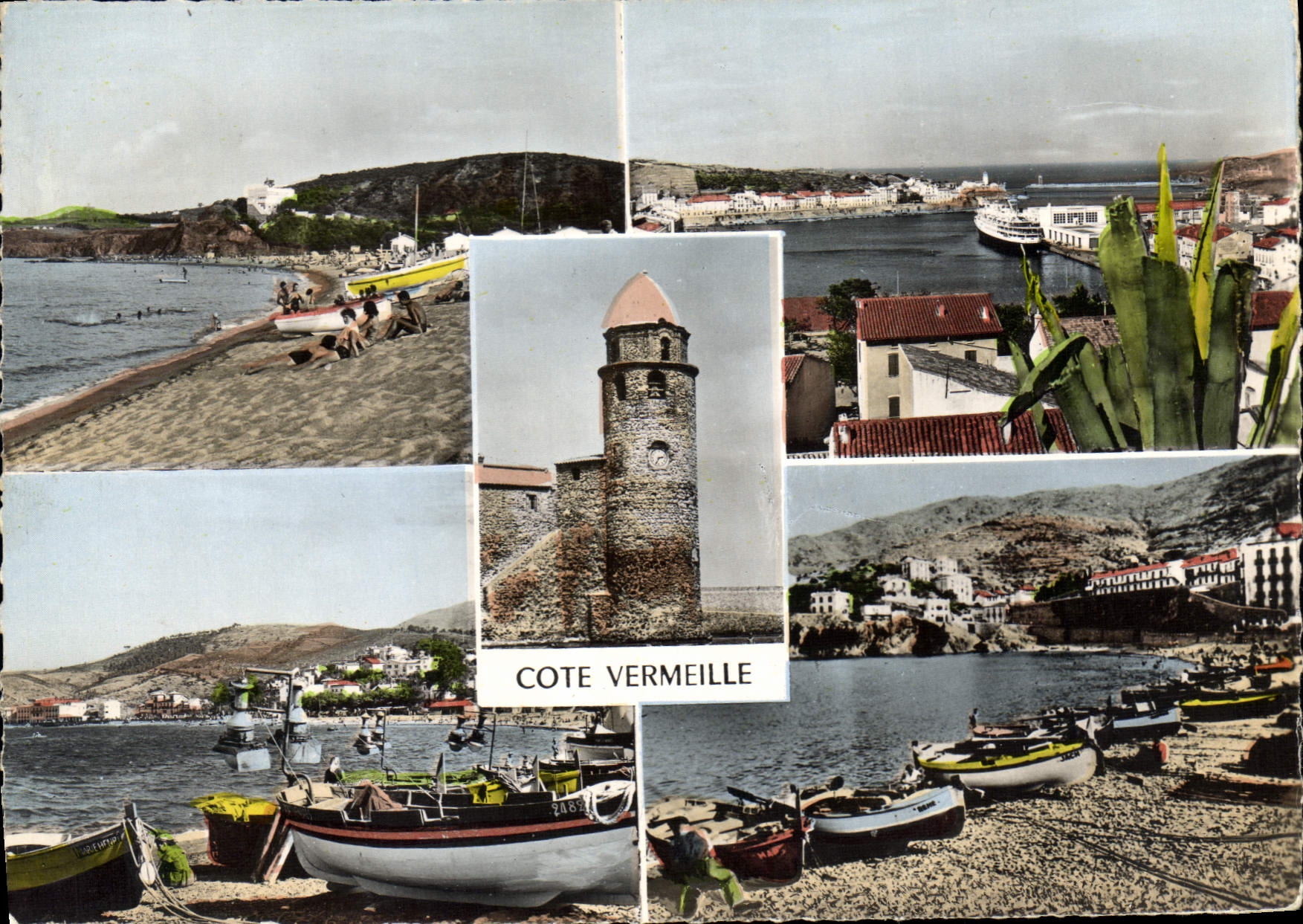 CPSM cote Vermeille Argeles Sur Mer Port Vendres Collioure Banyuls-sur-mer Cerbere
