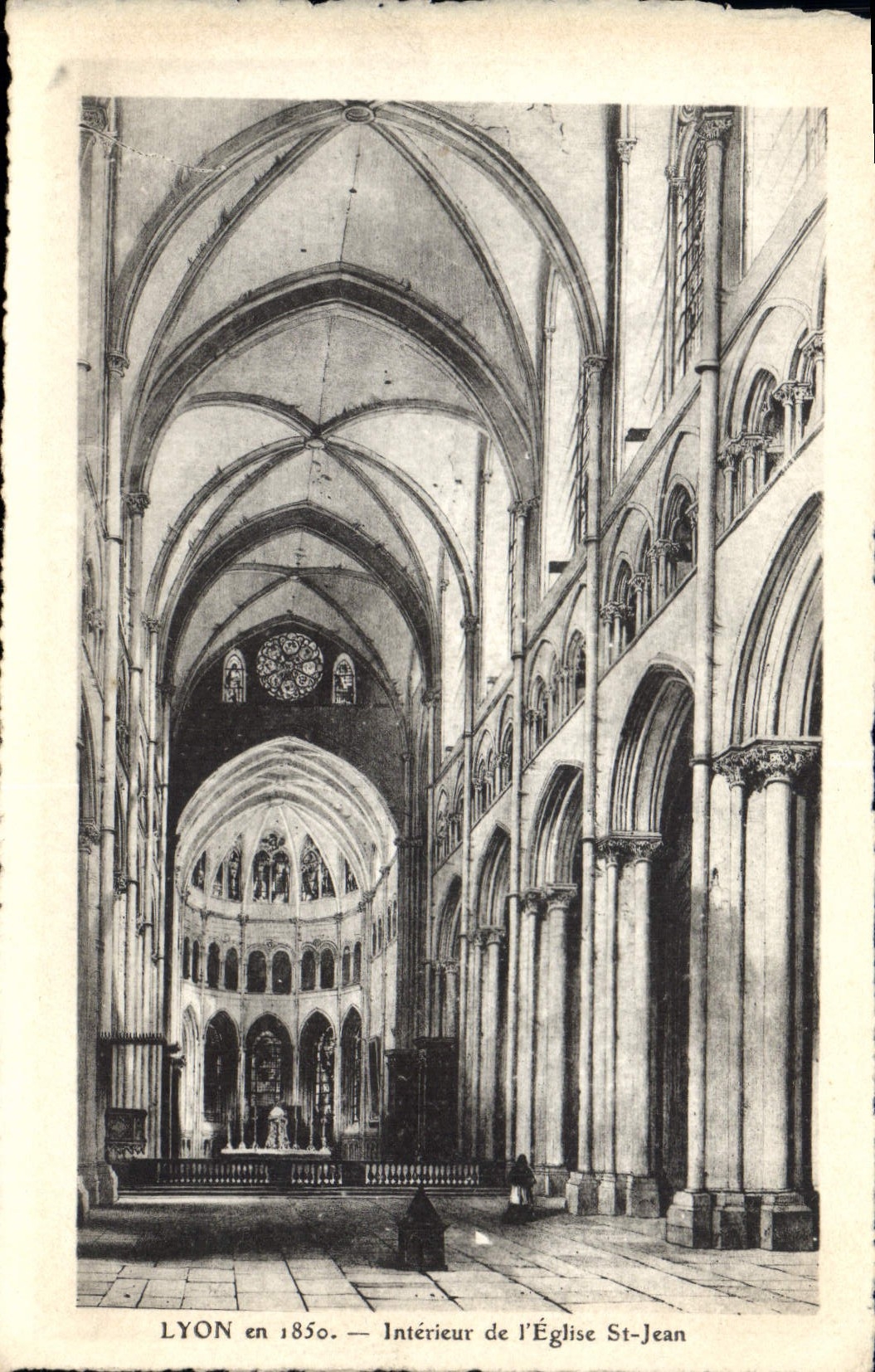 CPA Lyon en 1850 Interieur De I'Eglise St Jean