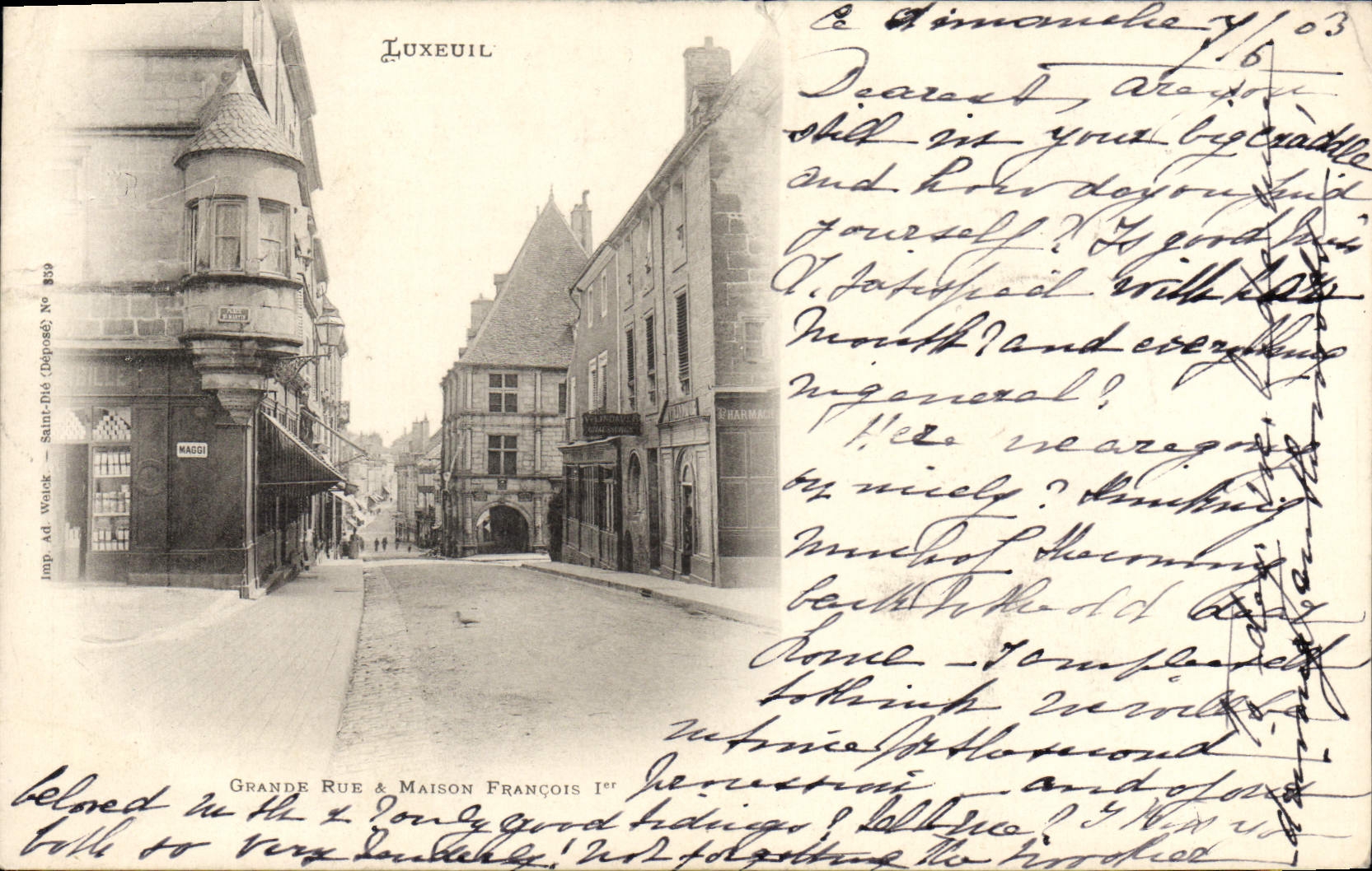 CPSM Luxeuil Grande Rue Maison François 1er