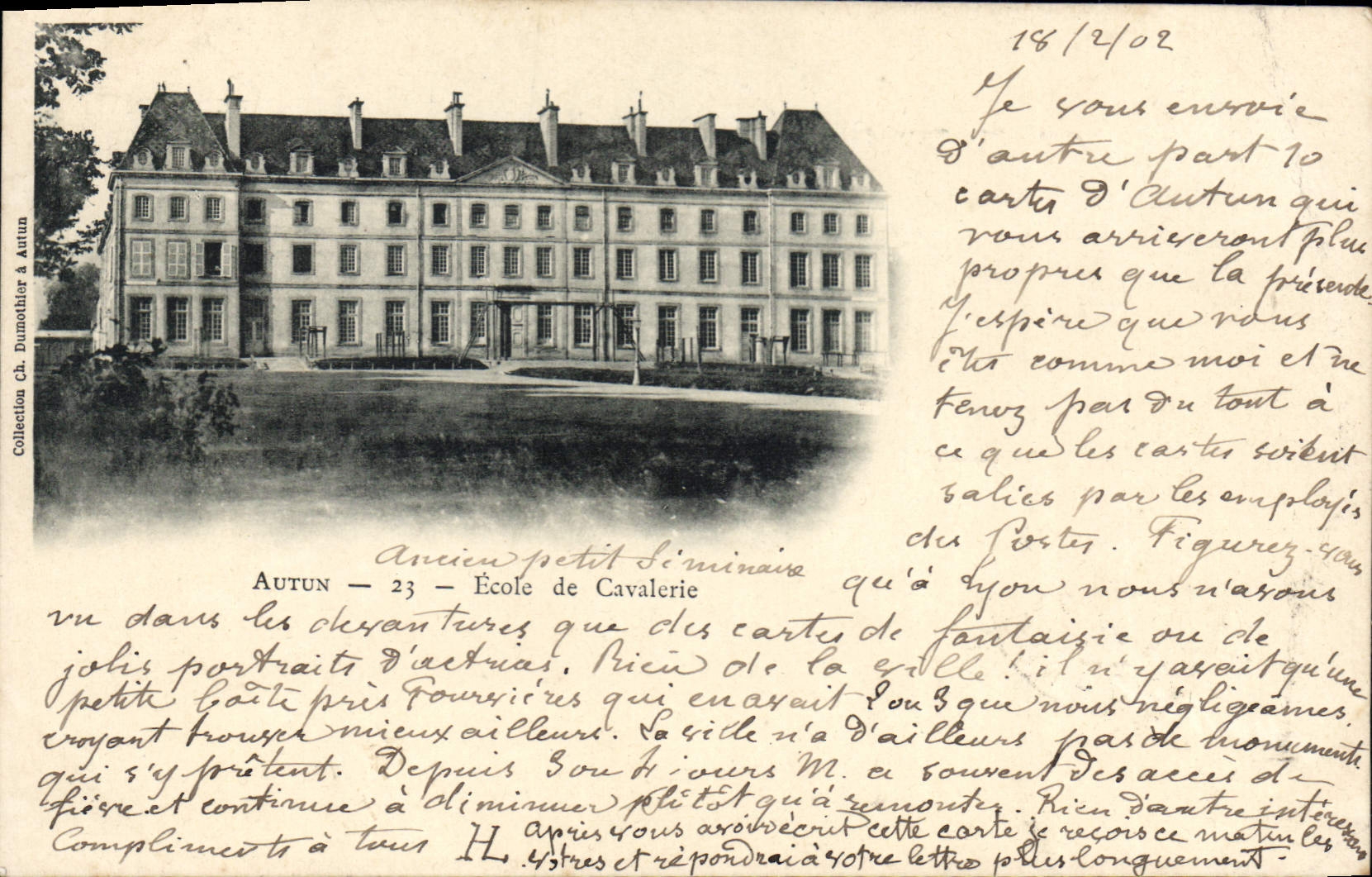CPA Autun Ecole De Cavalerie