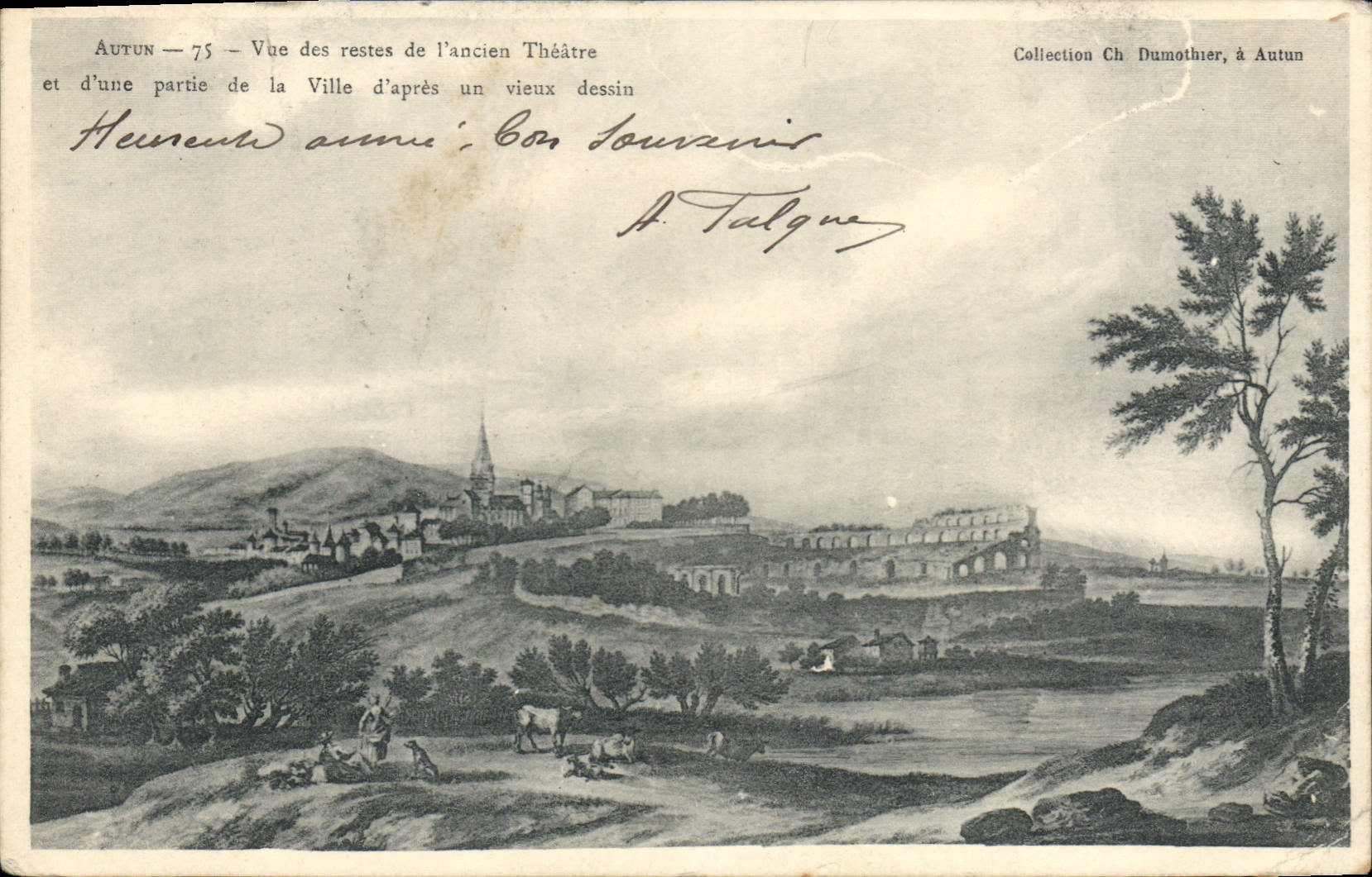 CPA Autun Vue Des Restes De I'Ancien Theatre