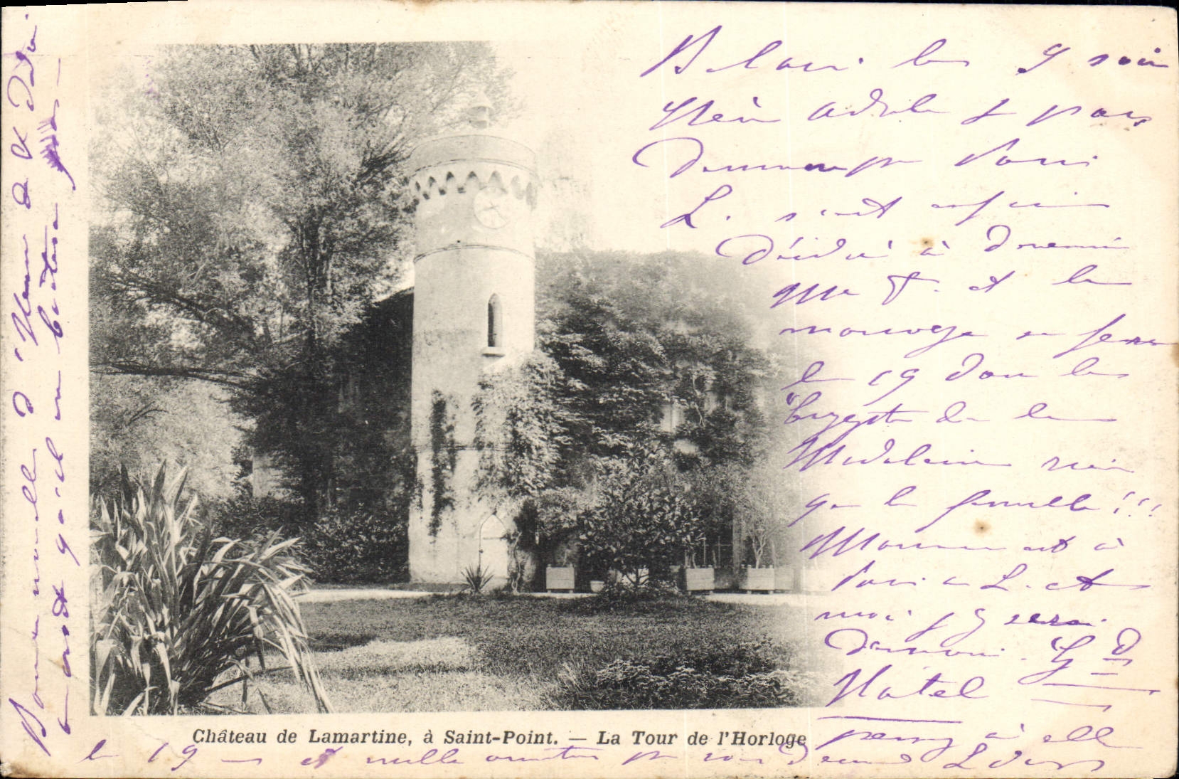 CPA Chateau De Lamartine A Saint Point La Tour De I'Horloge