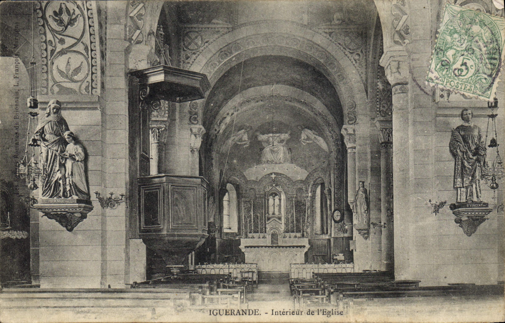 CPA Iguerande intérieur de l'église