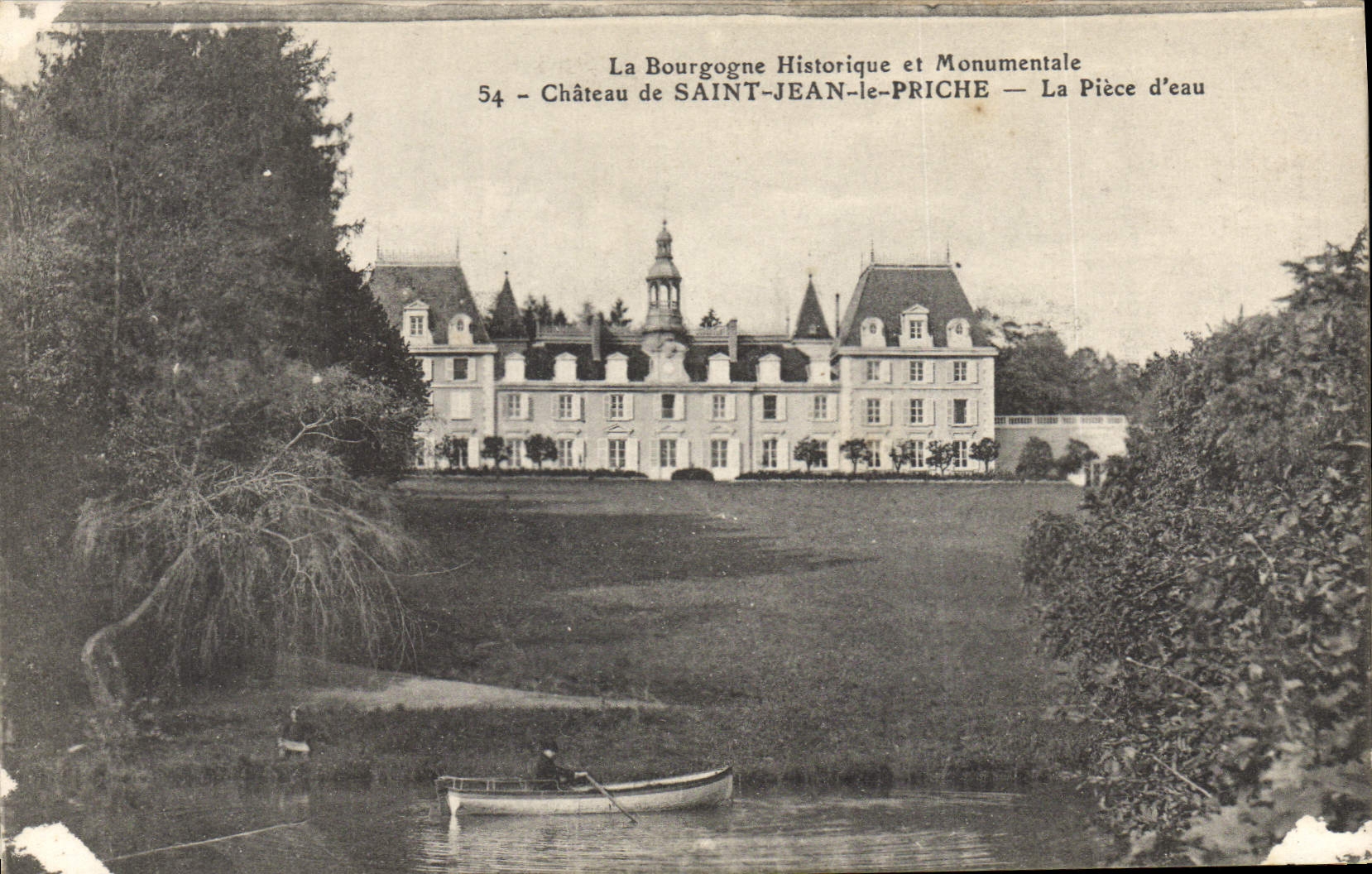 CPA château de Saint Jean Le Priche La Piece D'Eau