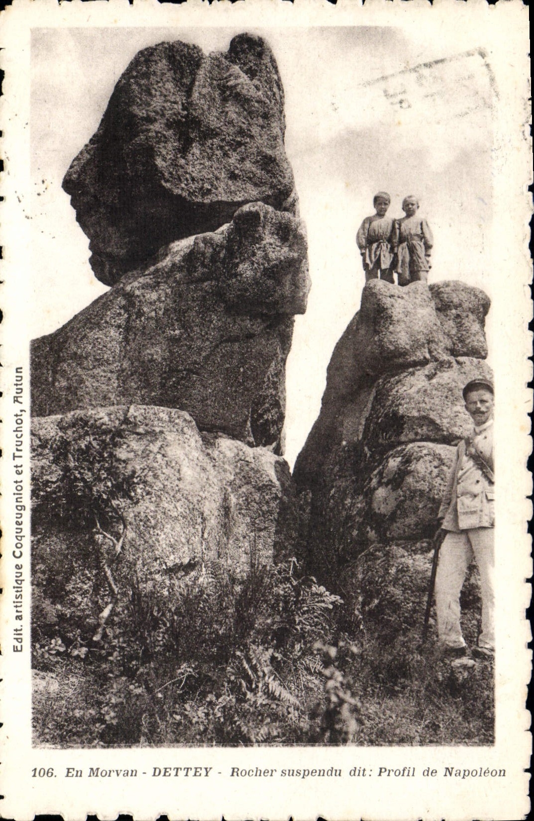 CPA Morvan Dettey Rocher Suspendu profil de Napoléon