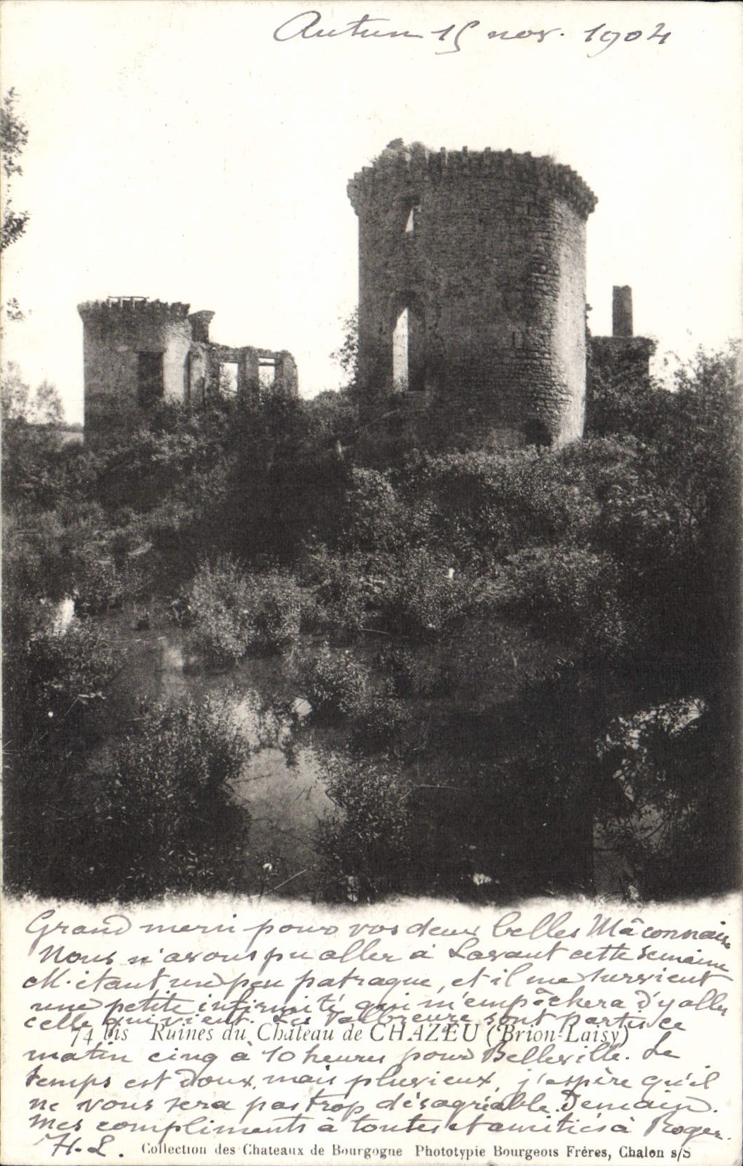 CPA Chazeu ruines Du Château de Chazeu Brion-Laisy