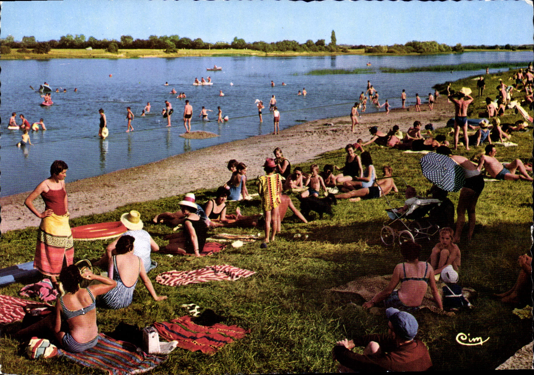 CPSM Camping Plage D'Uchizy Sa Plage De Sable