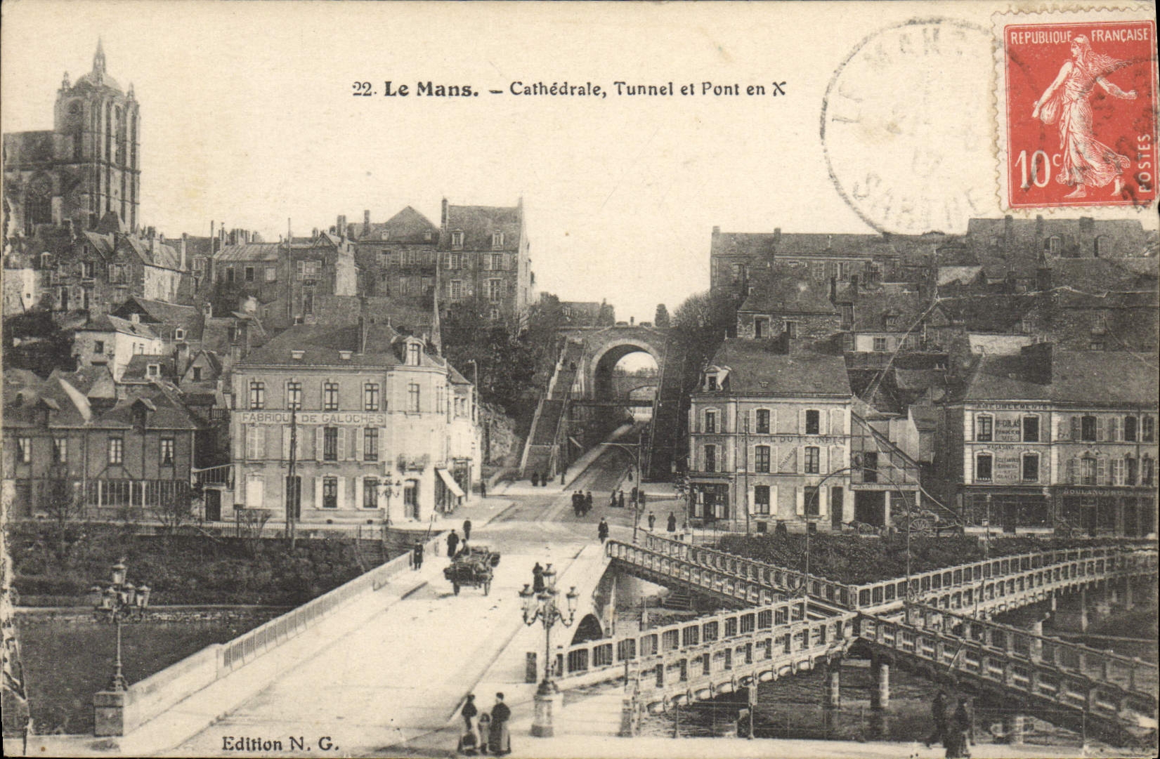 CPA Le Mans Cathedrale Tunnel Et Pont En X