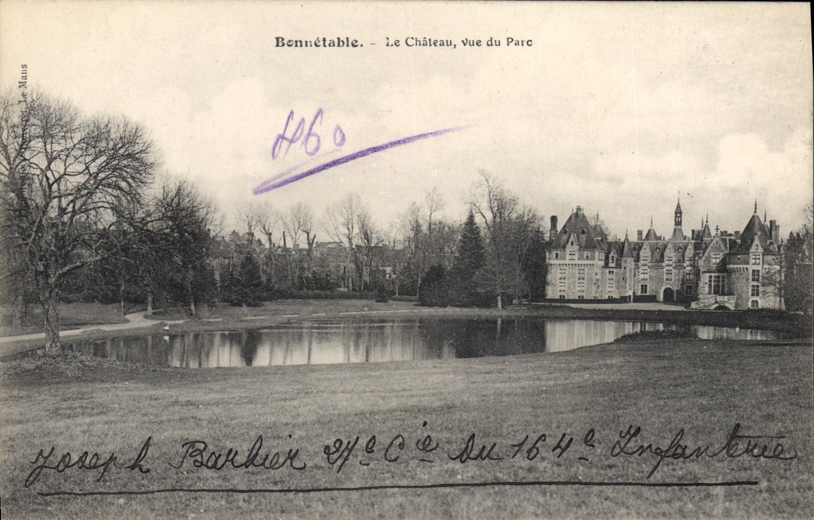 CPA Bonnetable Le Chateau Vue Du Parc