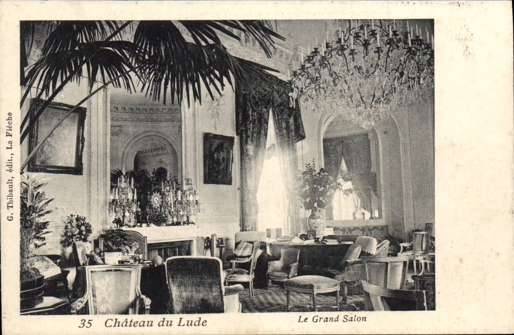 CPA Chateau Du Lude Le Grand Salon lustre