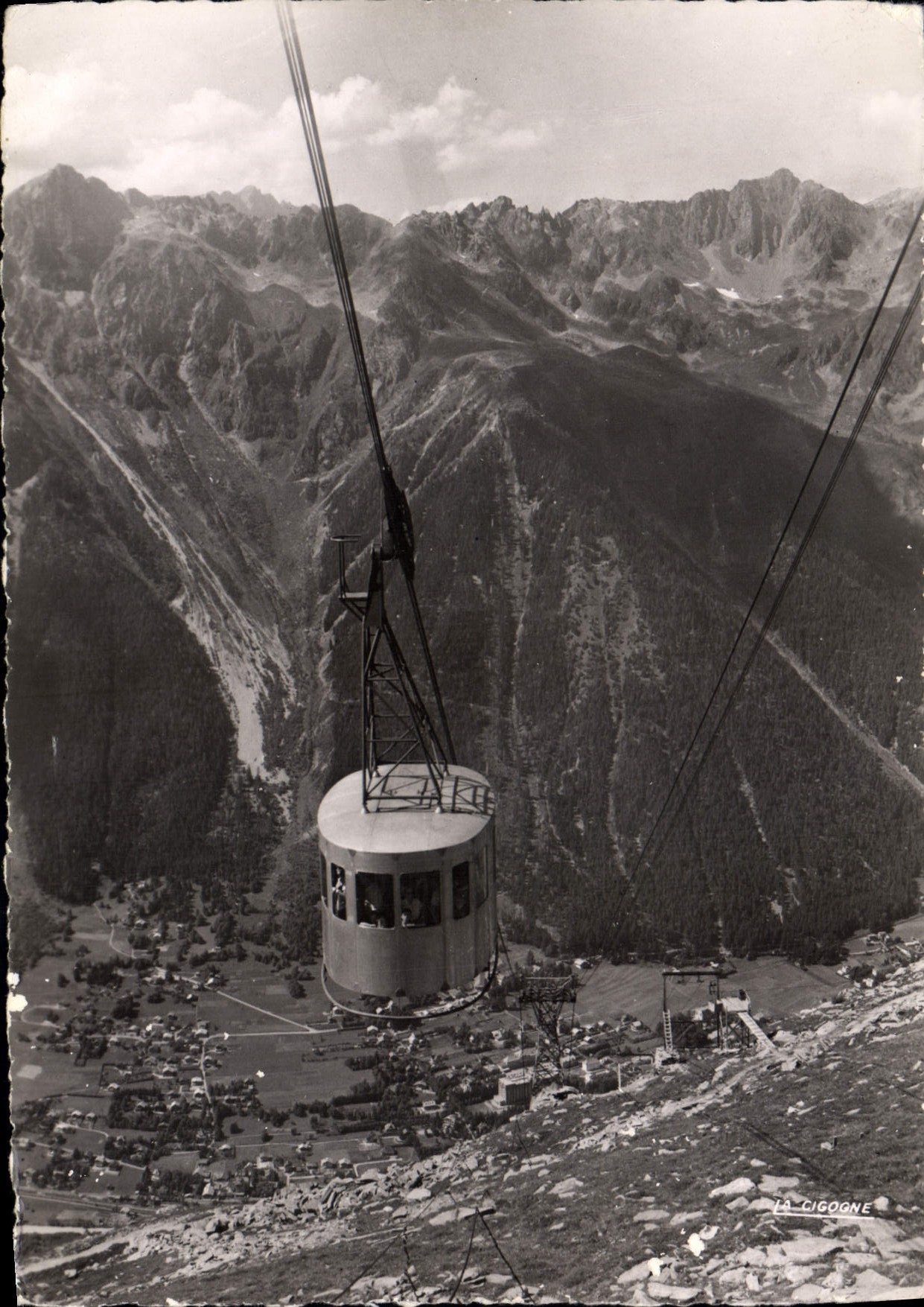 CPSM Chamonix téléférique Aiguille du Midi Cliche Gaillard